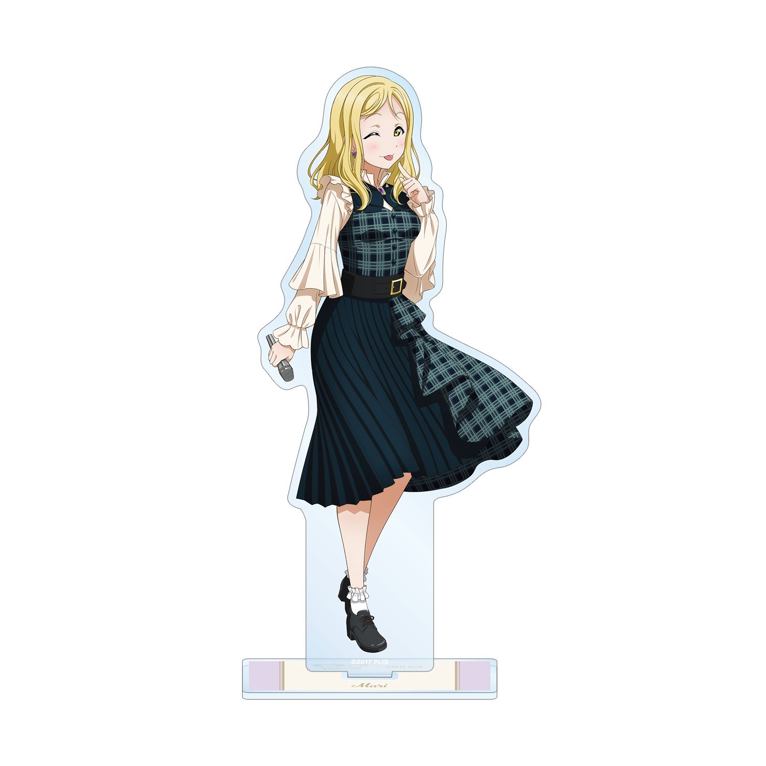 ラブライブ!サンシャイン!! 描き下ろし 小原 鞠莉 チェックワンピース衣装ver. BIGアクリルスタンド - 公式商品画像 | AniSmile