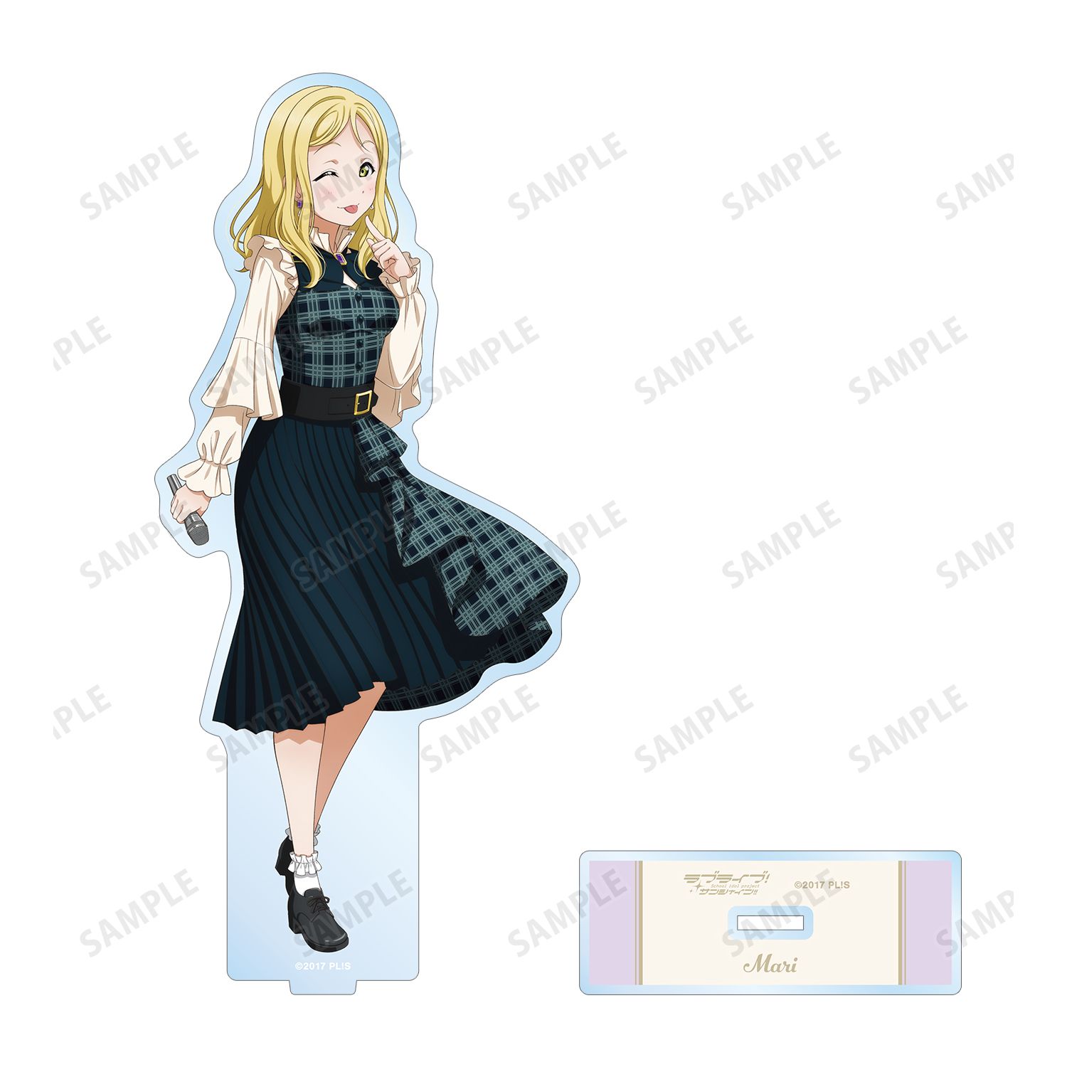 ラブライブ!サンシャイン!! 描き下ろし 小原 鞠莉 チェックワンピース衣装ver. BIGアクリルスタンド 画像 3 | AniSmile