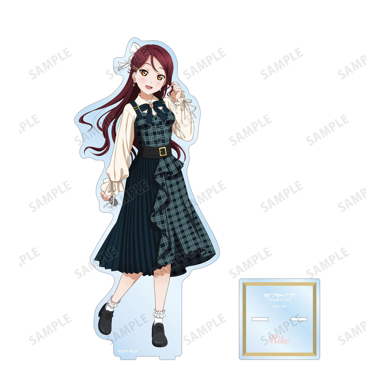 ラブライブ!サンシャイン!! 描き下ろし 桜内 梨子 チェックワンピース衣装ver. 特大アクリルスタンド 画像 2 | AniSmile