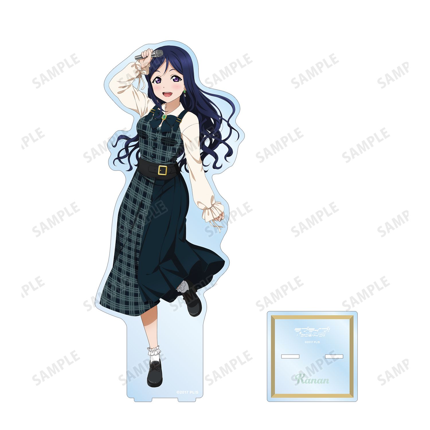 ラブライブ!サンシャイン!! 描き下ろし 松浦 果南 チェックワンピース衣装ver. 特大アクリルスタンド 画像 3 | AniSmile