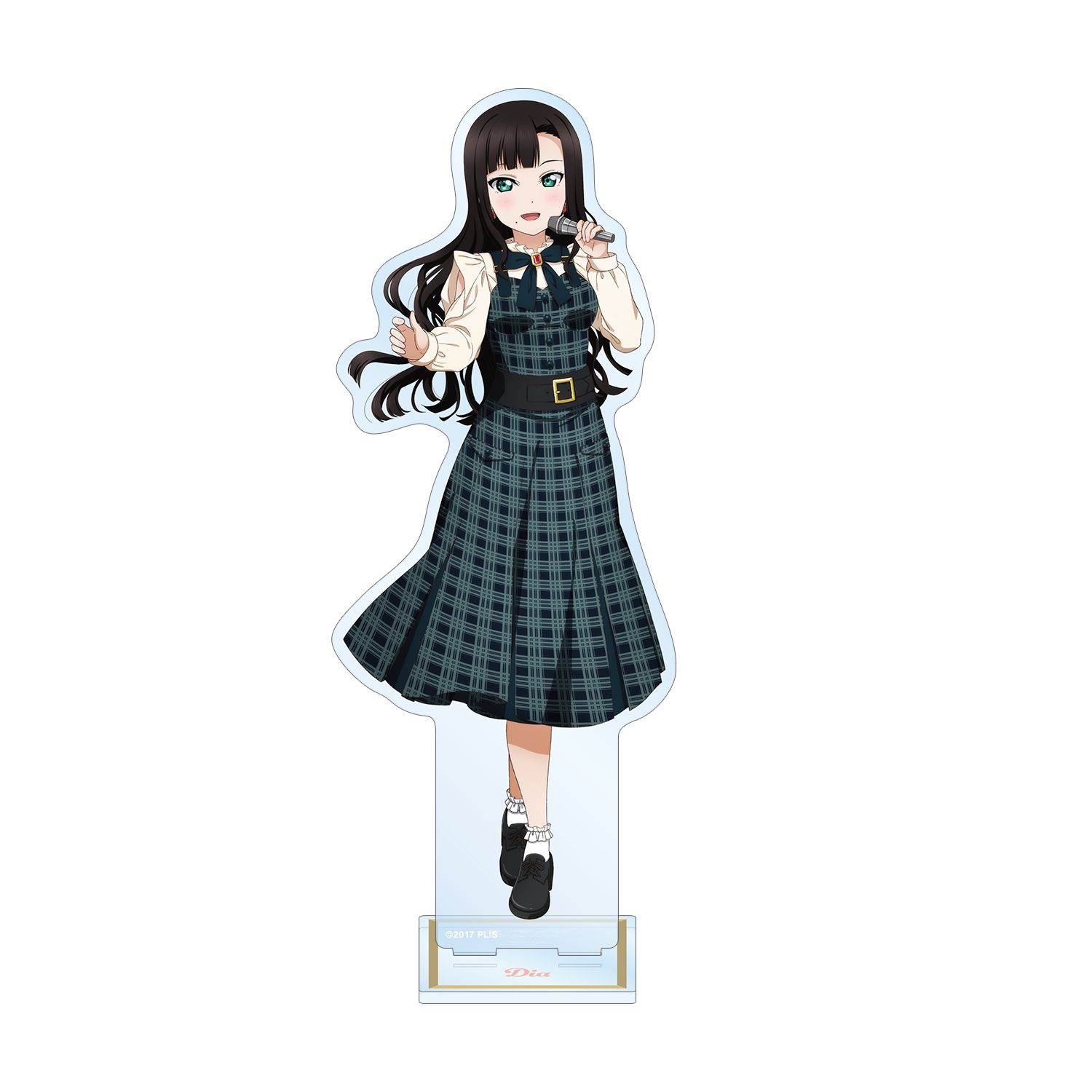 ラブライブ!サンシャイン!! 描き下ろし 黒澤 ダイヤ チェックワンピース衣装ver. 特大アクリルスタンド - 公式商品画像 | AniSmile