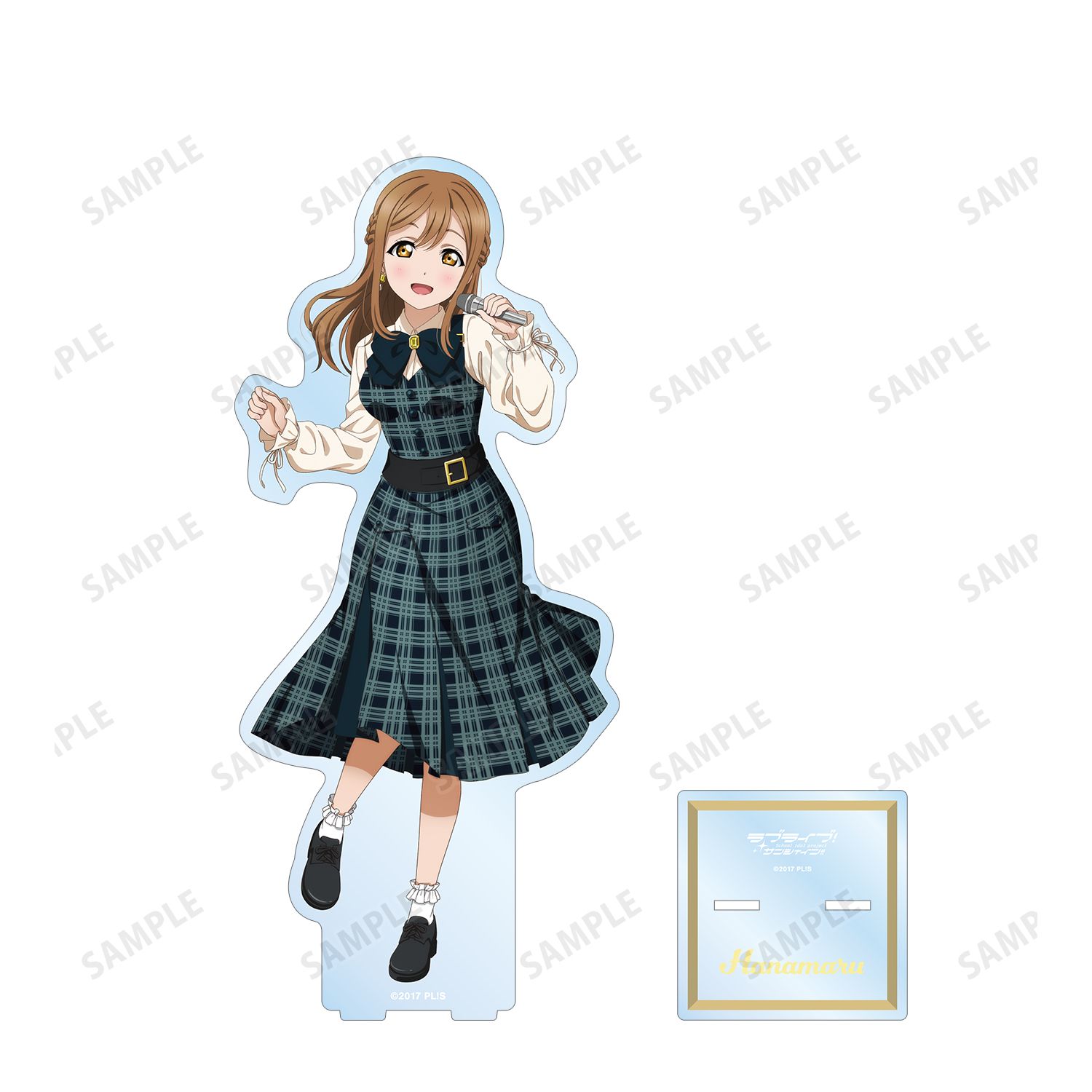 ラブライブ!サンシャイン!! 描き下ろし 国木田 花丸 チェックワンピース衣装ver. 特大アクリルスタンド 画像 3 | AniSmile