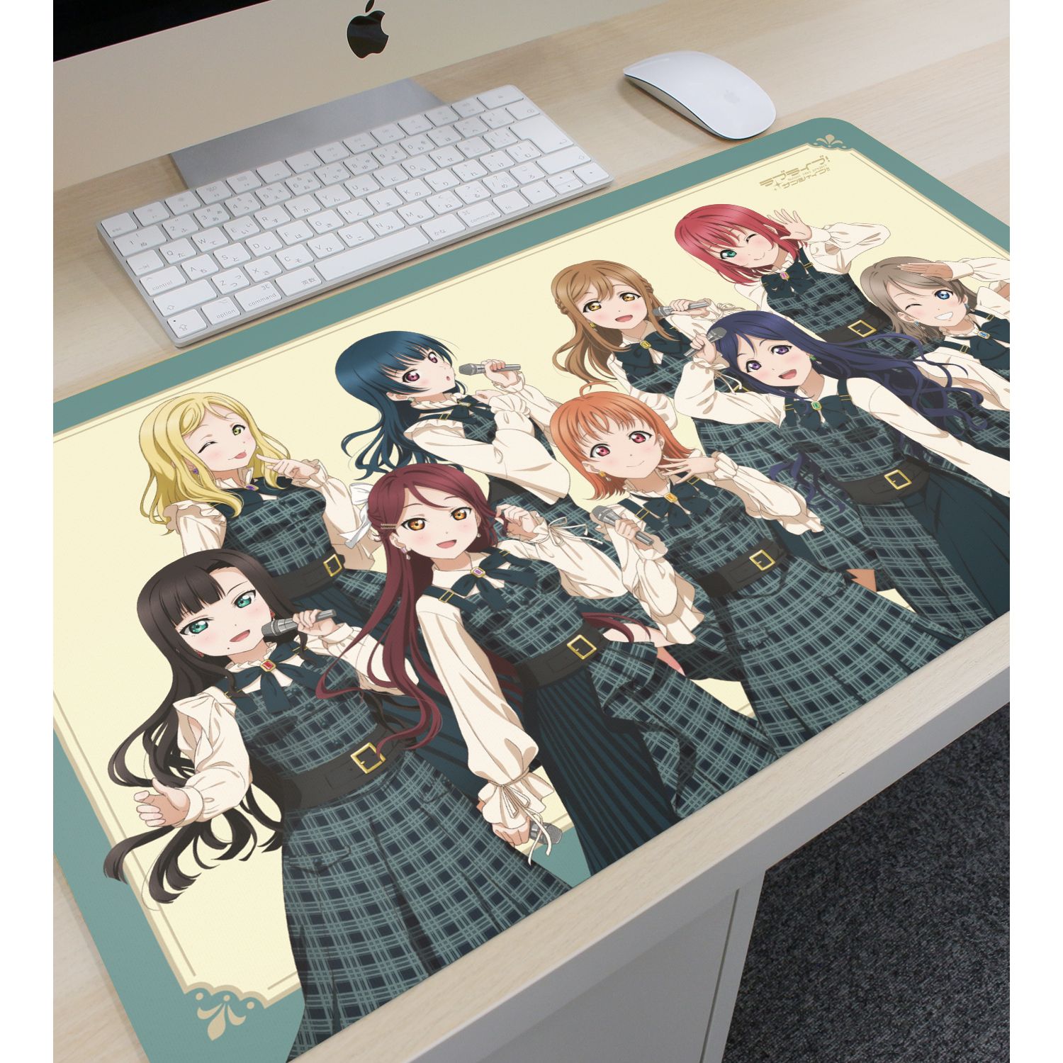 ラブライブ!サンシャイン!! 描き下ろし 集合 チェックワンピース衣装ver. マルチデスクマット 画像 3 | AniSmile