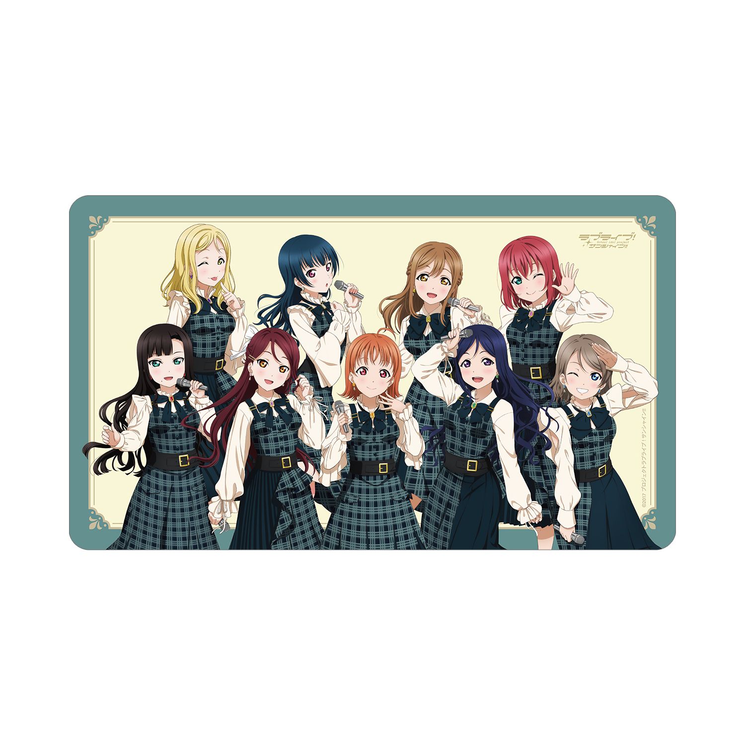 ラブライブ!サンシャイン!! 描き下ろし 集合 チェックワンピース衣装ver. マルチデスクマット - 公式商品画像 | AniSmile