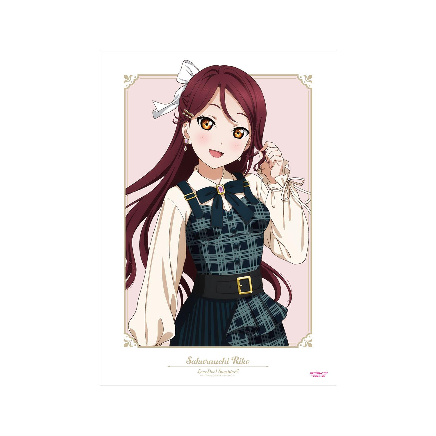 ラブライブ!サンシャイン!! 描き下ろし 桜内 梨子 チェックワンピース衣装ver. A3マット加工ポスター - 公式商品画像 | AniSmile