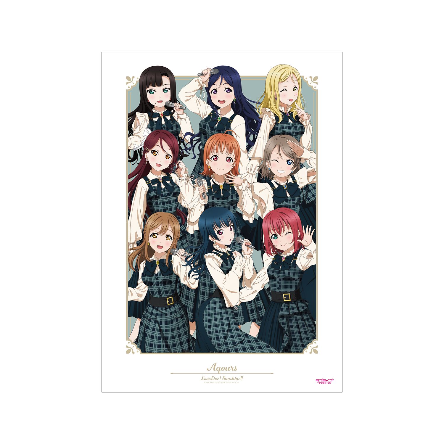 ラブライブ!サンシャイン!! 描き下ろし 集合 チェックワンピース衣装ver. A3マット加工ポスター - 公式商品画像 | AniSmile