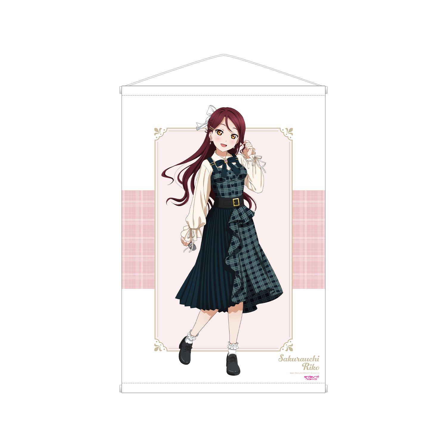 ラブライブ!サンシャイン!! 描き下ろし 桜内 梨子 チェックワンピース衣装ver. B2タペストリー - 公式商品画像 | AniSmile