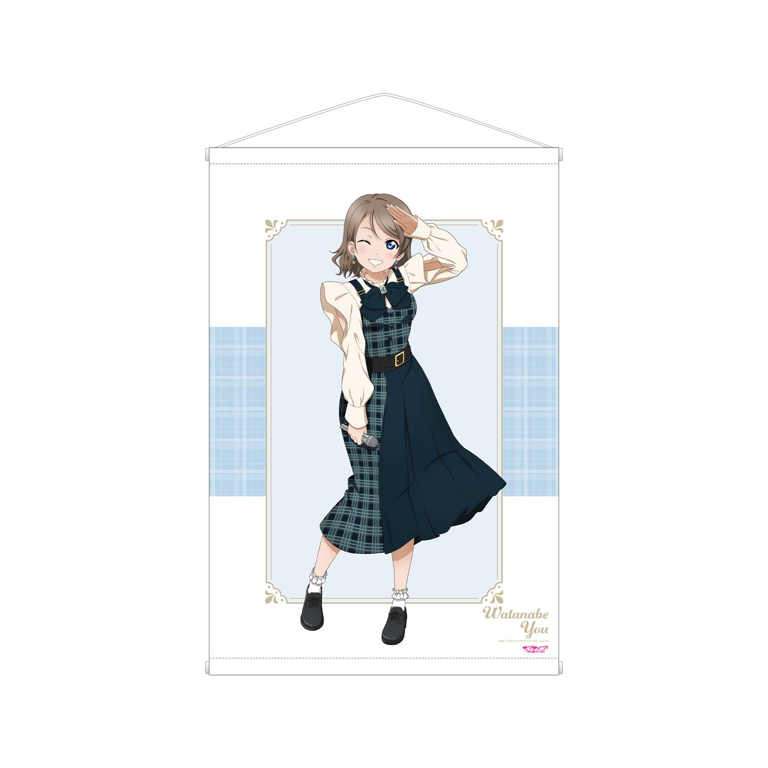 ラブライブ!サンシャイン!! 描き下ろし 渡辺 曜 チェックワンピース衣装ver. B2タペストリー - 公式商品画像 | AniSmile