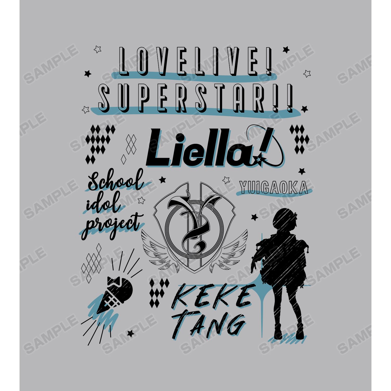 ラブライブ!スーパースター!! 唐 可可 Ani-Sketch Tシャツメンズ(サイズ/XL) 画像 3 | AniSmile
