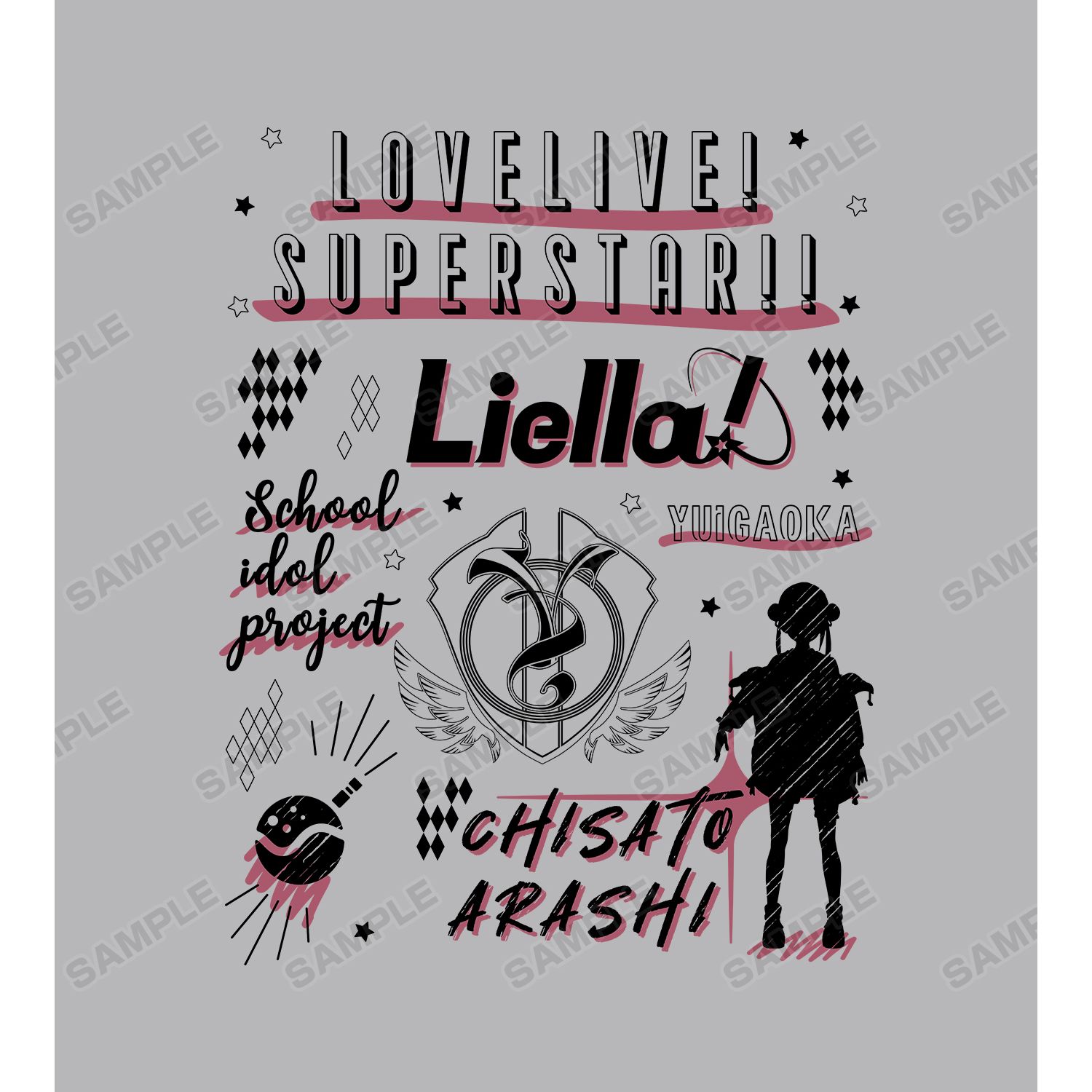 ラブライブ!スーパースター!! 嵐 千砂都 Ani-Sketch Tシャツメンズ(サイズ/S) 画像 3 | AniSmile