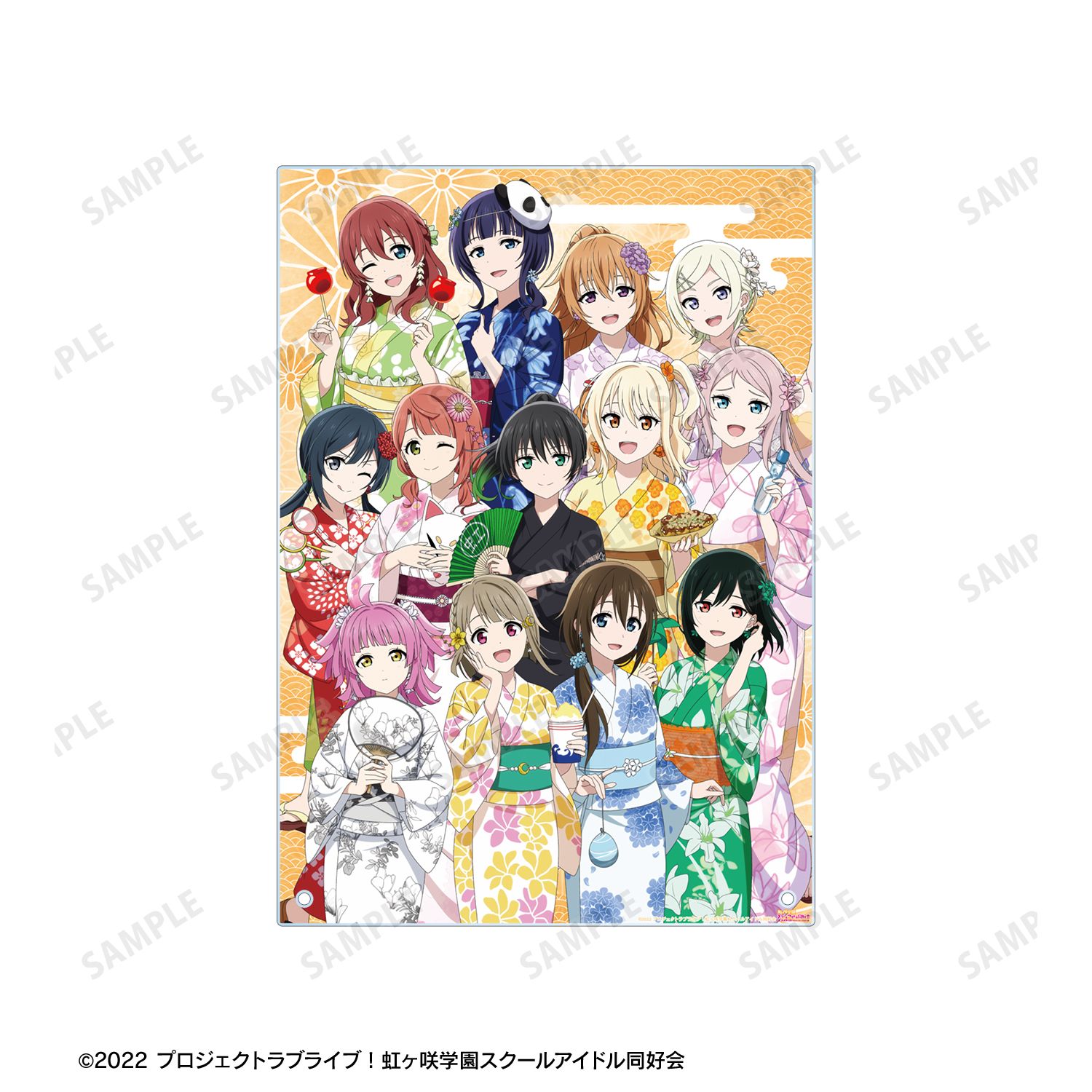 ラブライブ!虹ヶ咲学園スクールアイドル同好会 描き下ろし 集合 縁日ver. A4アクリルパネル 画像 5 | AniSmile
