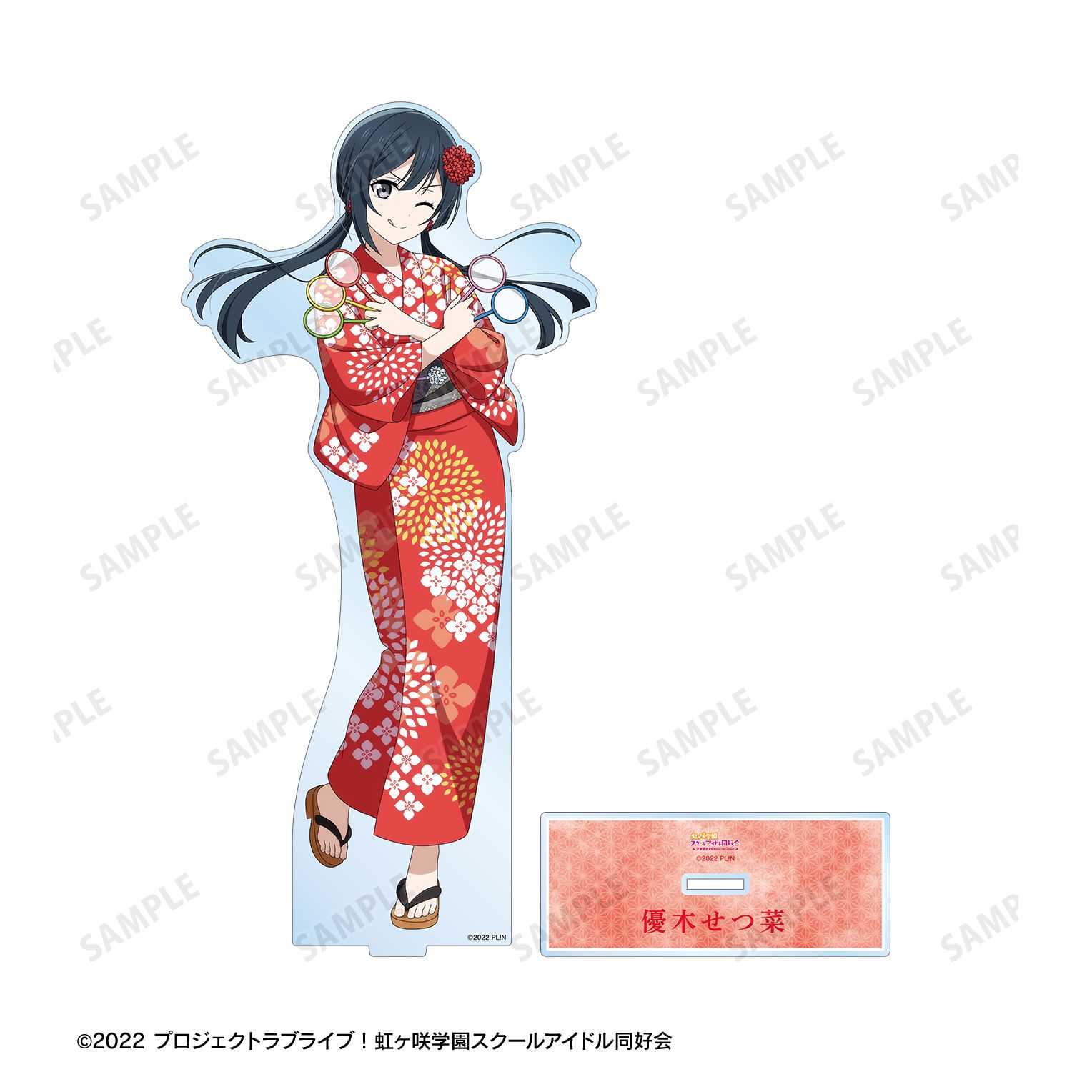 ラブライブ!虹ヶ咲学園スクールアイドル同好会 描き下ろし 優木せつ菜 縁日ver. 特大アクリルスタンド 画像 3 | AniSmile
