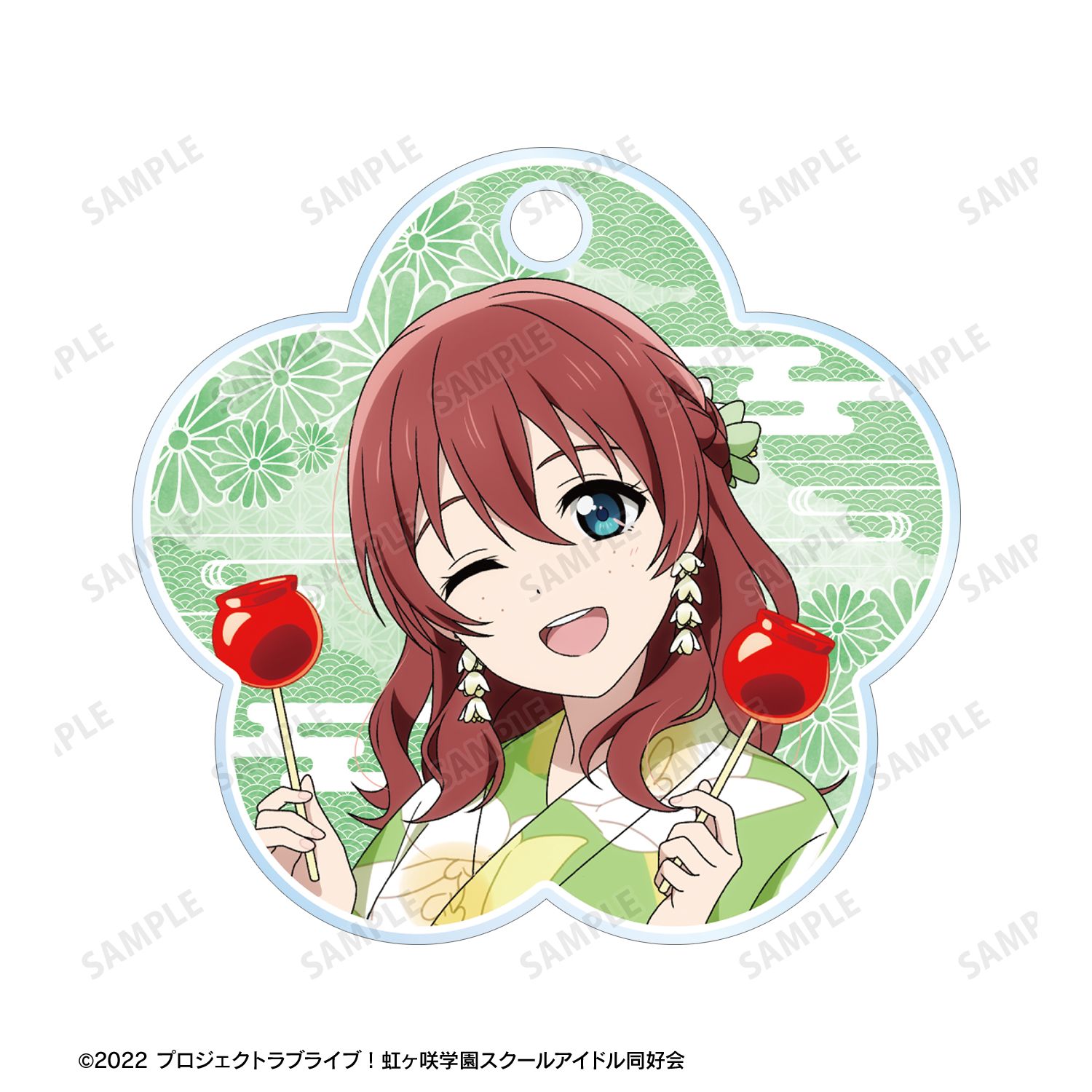 ラブライブ!虹ヶ咲学園スクールアイドル同好会 描き下ろし エマ・ヴェルデ 縁日ver. 2連ワイヤーアクリルキーホルダー 画像 3 | AniSmile