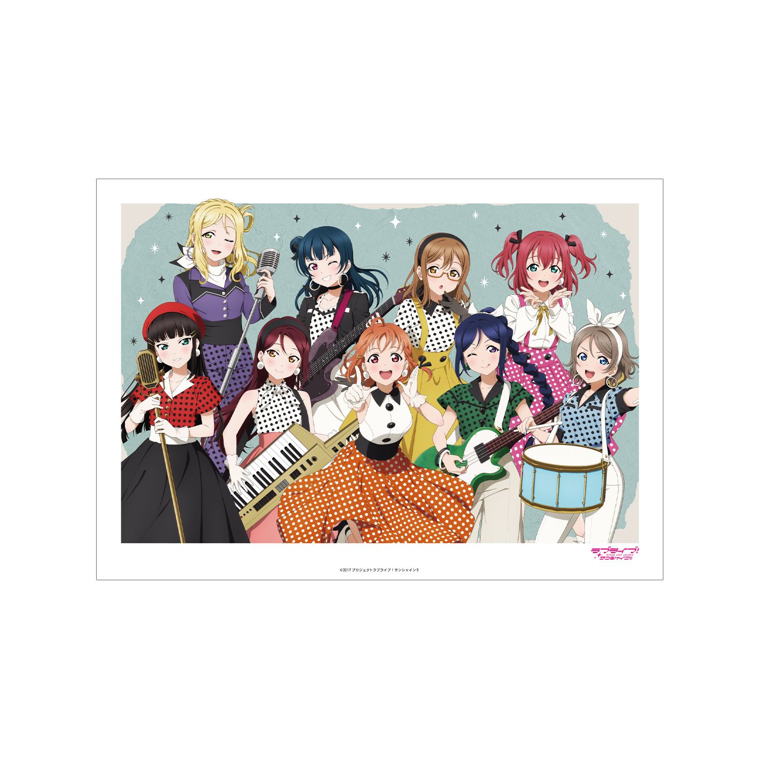 ラブライブ!サンシャイン!! 描き下ろし 集合 The Blue Swell衣装ver. A3マット加工ポスター - 公式商品画像 | AniSmile
