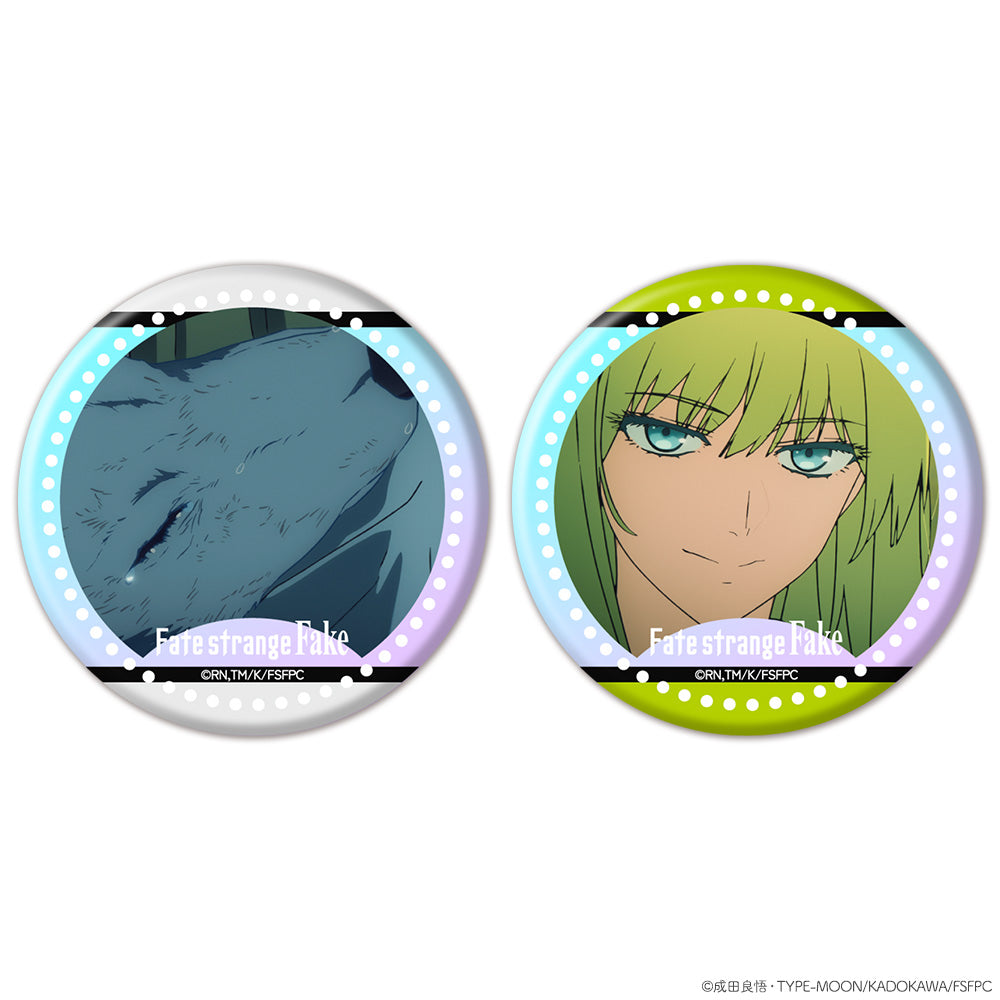 『Fate/strange Fake』オーロラ缶バッジ2個セット 銀狼の合成獣&ランサー - 公式商品画像 | AniSmile
