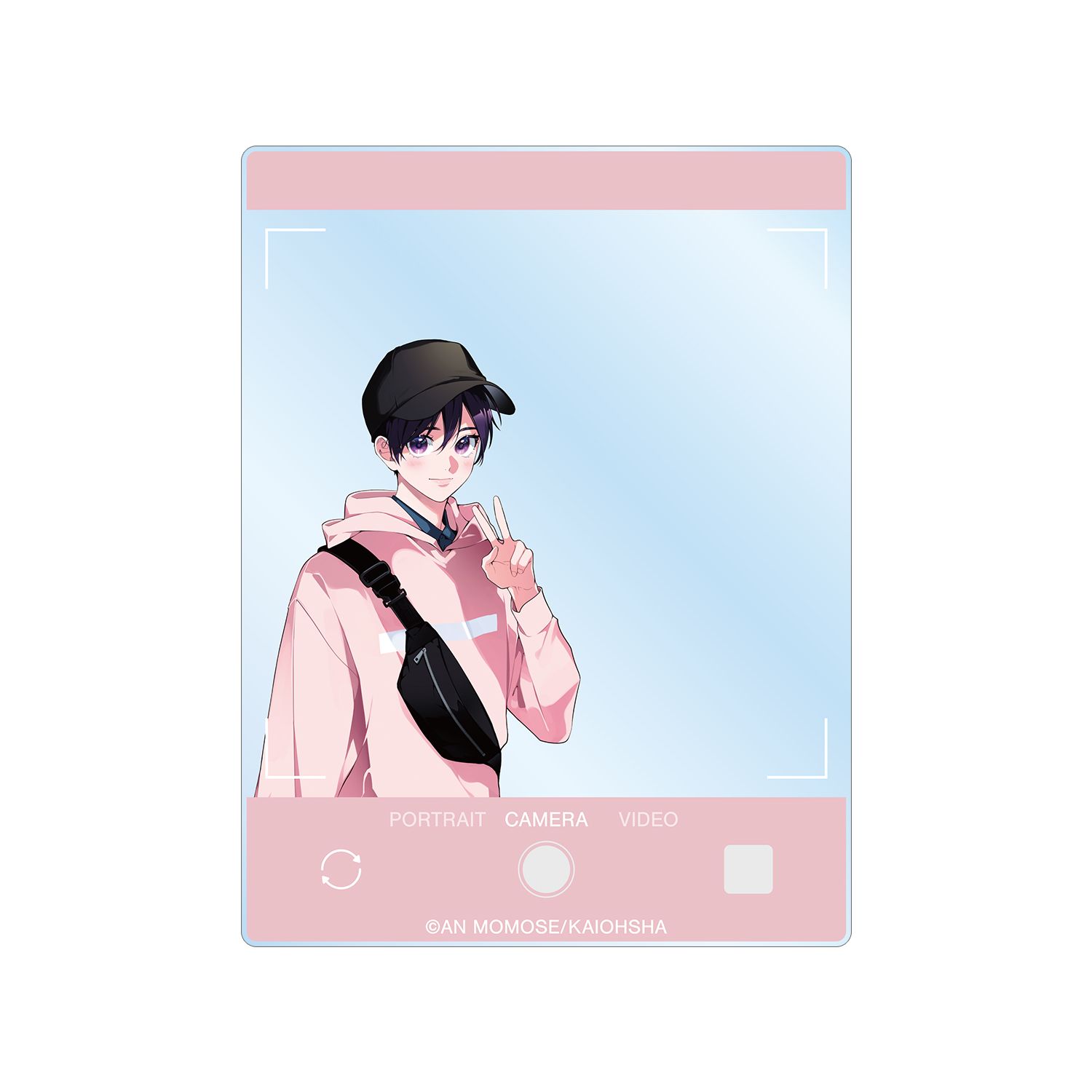 ナカまであいして 百瀬あん先生 描き下ろし 楪 トラベルver. 撮影画面風アクリルカード - 公式商品画像 | AniSmile
