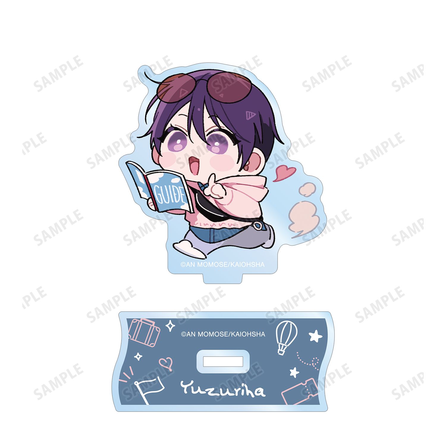 ナカまであいして 百瀬あん先生 描き下ろし 楪 ちびキャラ トラベルver. アクリルスタンド ver.B Image 3 | AniSmile