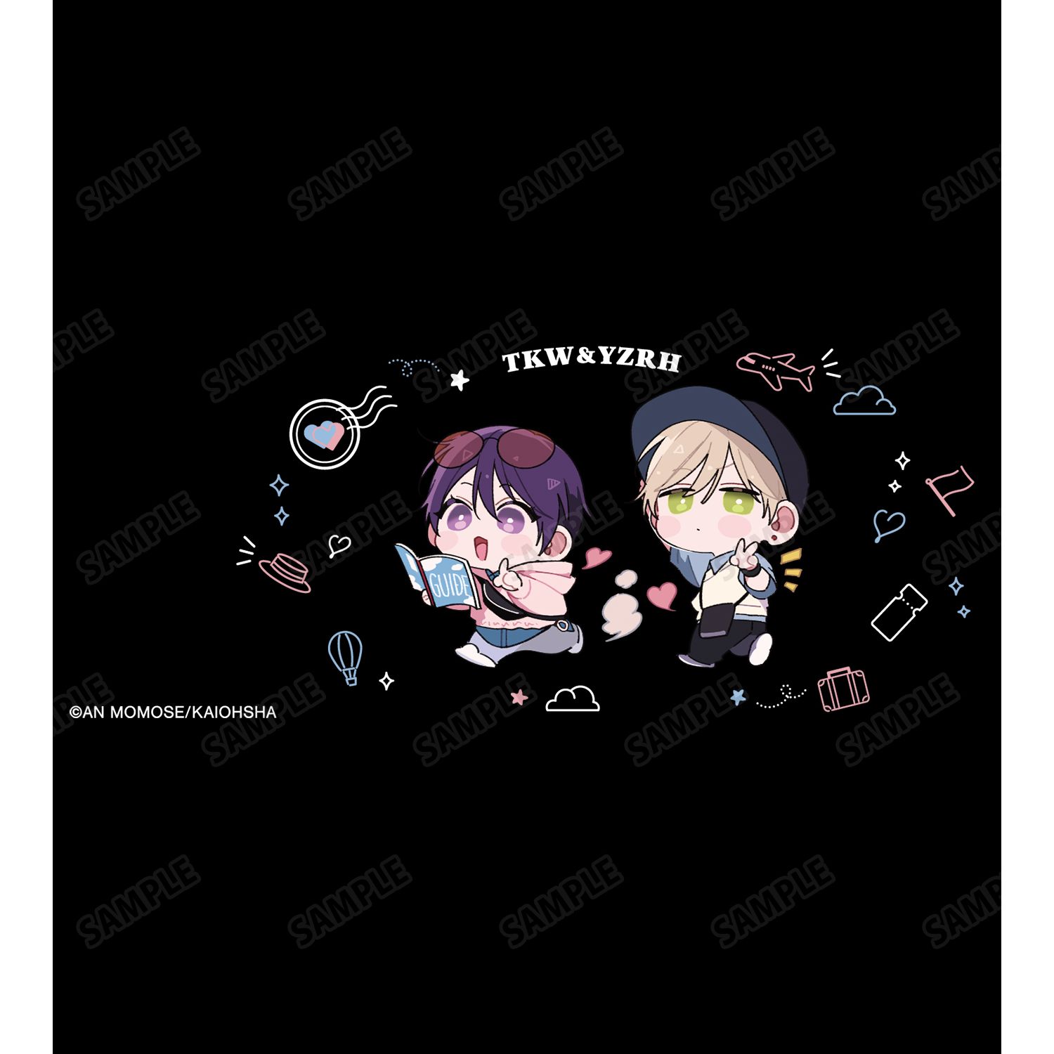 ナカまであいして 百瀬あん先生 描き下ろし 常盤&楪 ar-Unity ちびキャラ トラベルver. メガネケース ver.B Image 4 | AniSmile