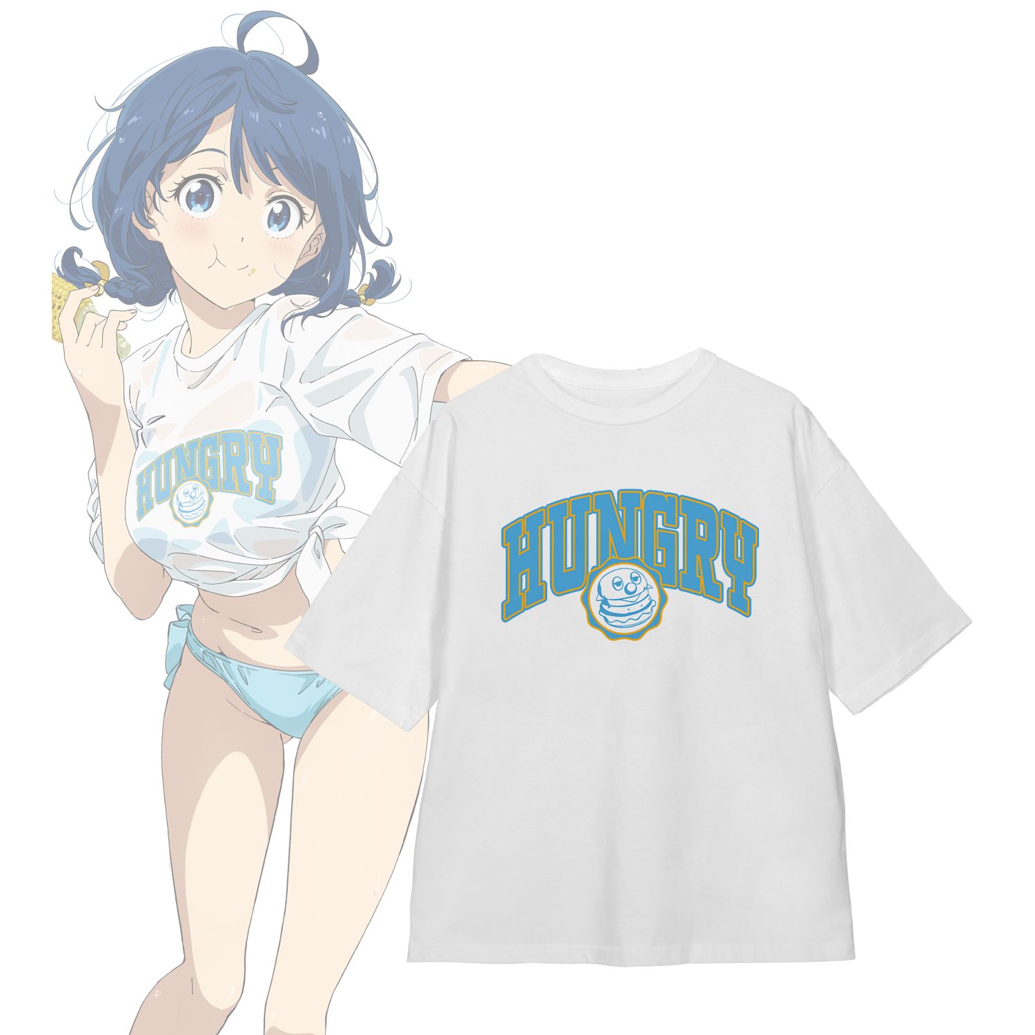 TVアニメ『負けヒロインが多すぎる!』 八奈見 杏菜 ビーチデートver. 着用BIGシルエットTシャツユニセックス(サイズ/S) - 公式商品画像 | AniSmile