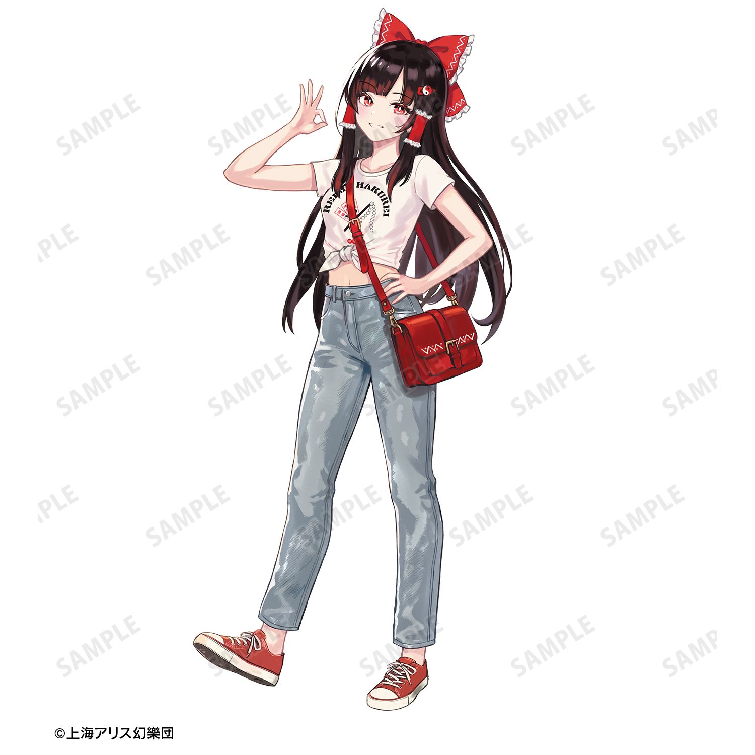 東方Project 松本能人イラスト 現代風ファッションver. vol.2 博麗霊夢 着用Teeユニセックス(サイズ/XXL) 画像 4 | AniSmile