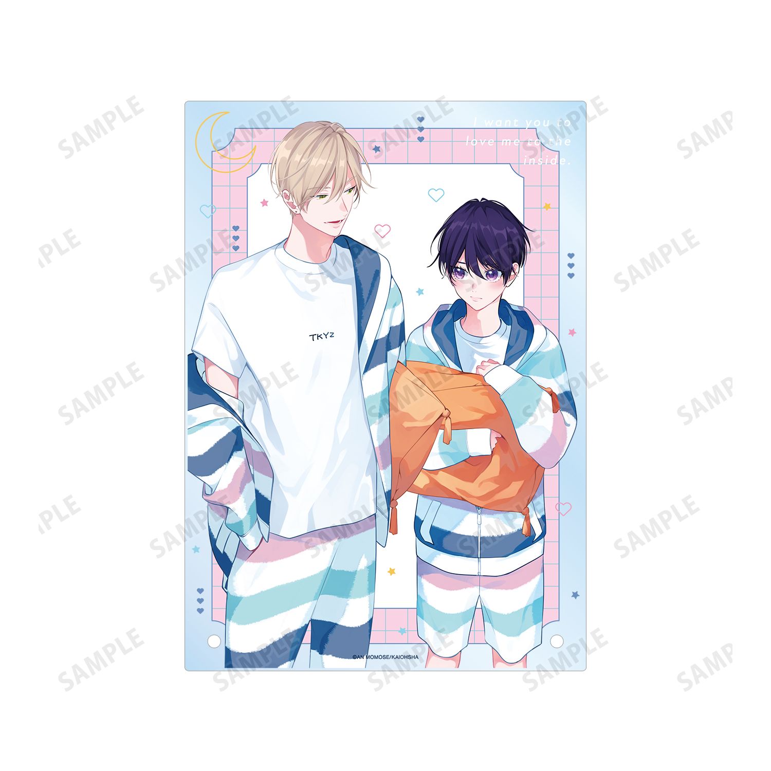 ナカまであいして 百瀬あん先生 描き下ろしイラスト 常盤&楪 お泊まりver. A5アクリルパネル 画像 4 | AniSmile