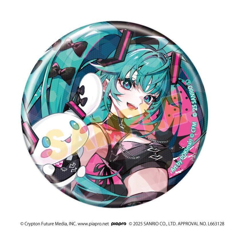 ホログラム缶バッジ(57mm)「初音ミク×シナモロール」03/ブラインド(全9種)(コラボイラスト) 画像 2 | AniSmile