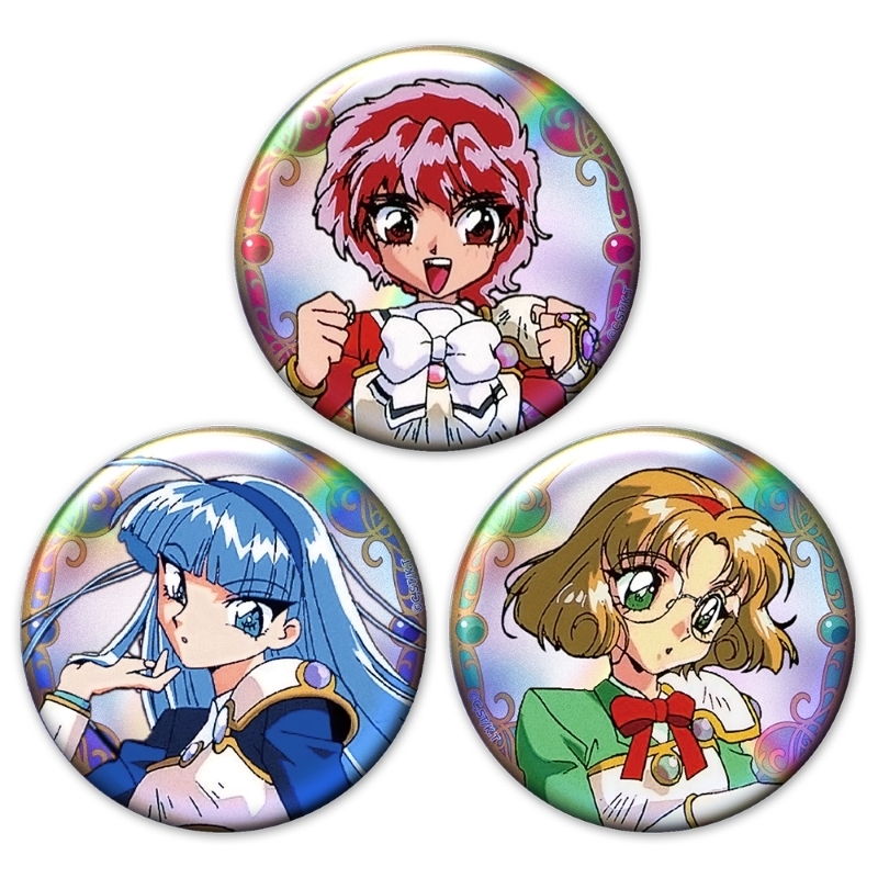 魔法騎士レイアース ホログラム缶バッジ3個セット 光&海&風 vol.2 - AniSmile