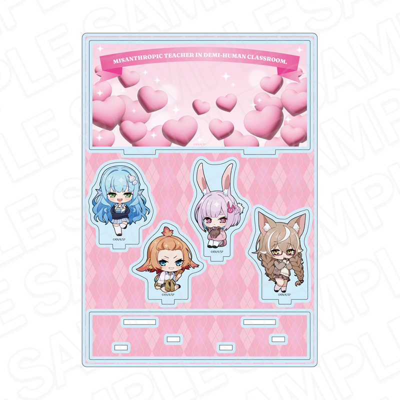 人外教室の人間嫌い教師 アクリルジオラマ バレンタイン デフォルメ ver. - official product image | AniSmile