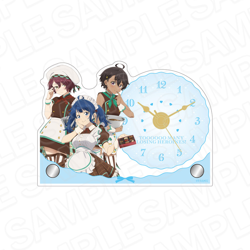 負けヒロインが多すぎる! ミニアクリルクロック 文芸部 バレンタイン ver. - official product image | AniSmile