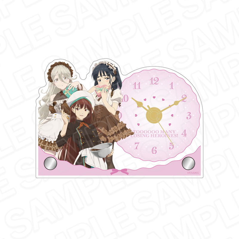 負けヒロインが多すぎる! ミニアクリルクロック 生徒会 バレンタイン ver. - official product image | AniSmile