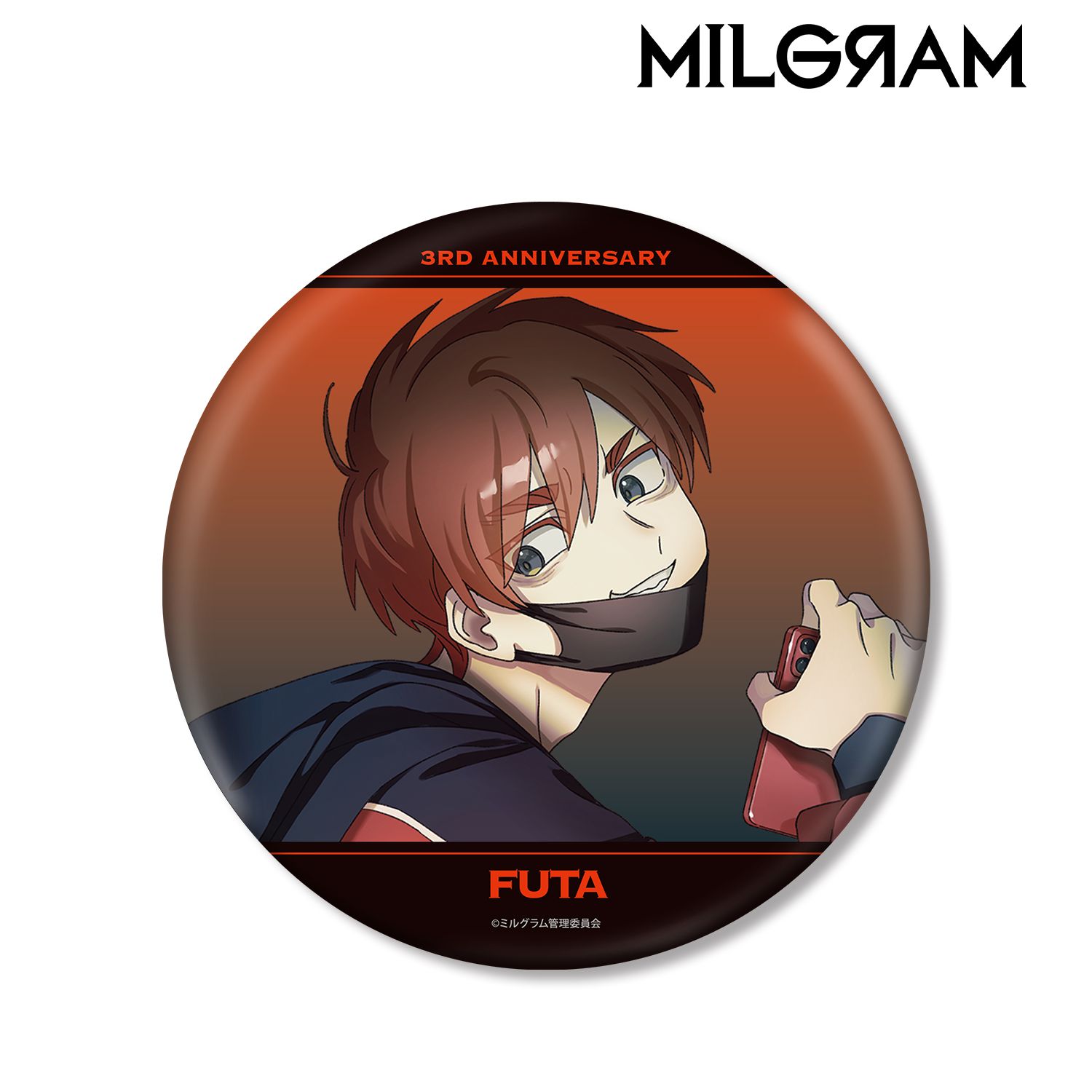 MILGRAM -ミルグラム- 描き下ろしイラスト フータ 3rd Anniversary ver. BIG缶バッジ 画像 2 | AniSmile