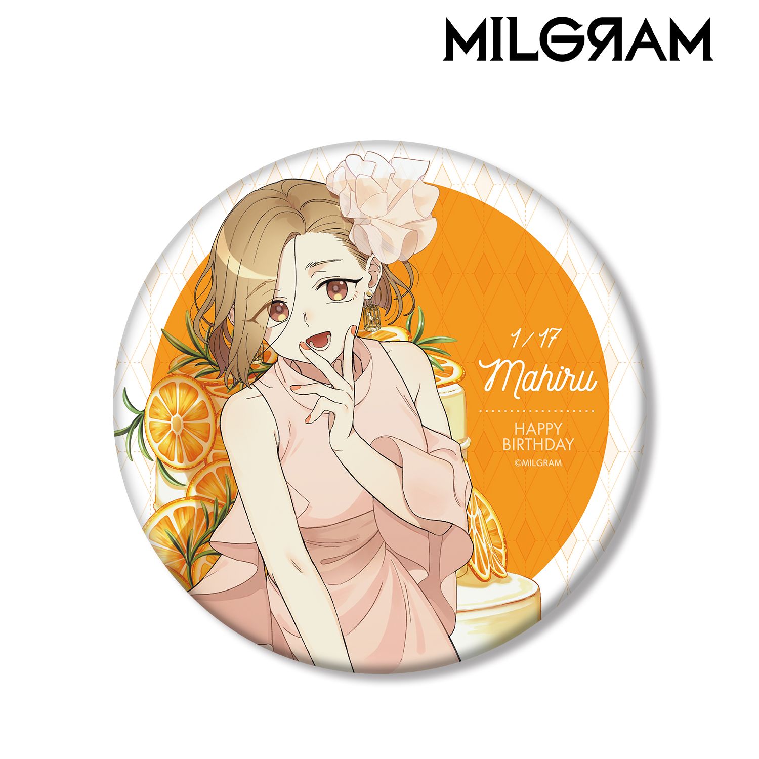 MILGRAM -ミルグラム- 描き下ろしイラスト マヒル バースデーver. BIG缶バッジ 画像 3 | AniSmile