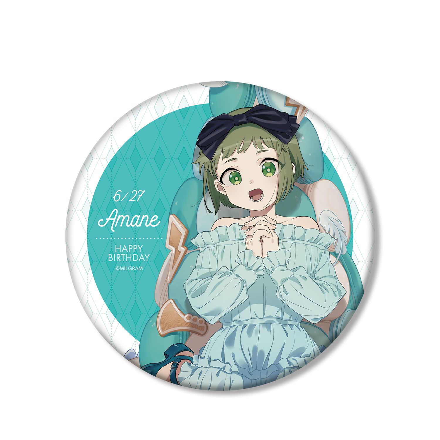 MILGRAM -ミルグラム- 描き下ろしイラスト アマネ バースデーver. BIG缶バッジ - 公式商品画像 | AniSmile