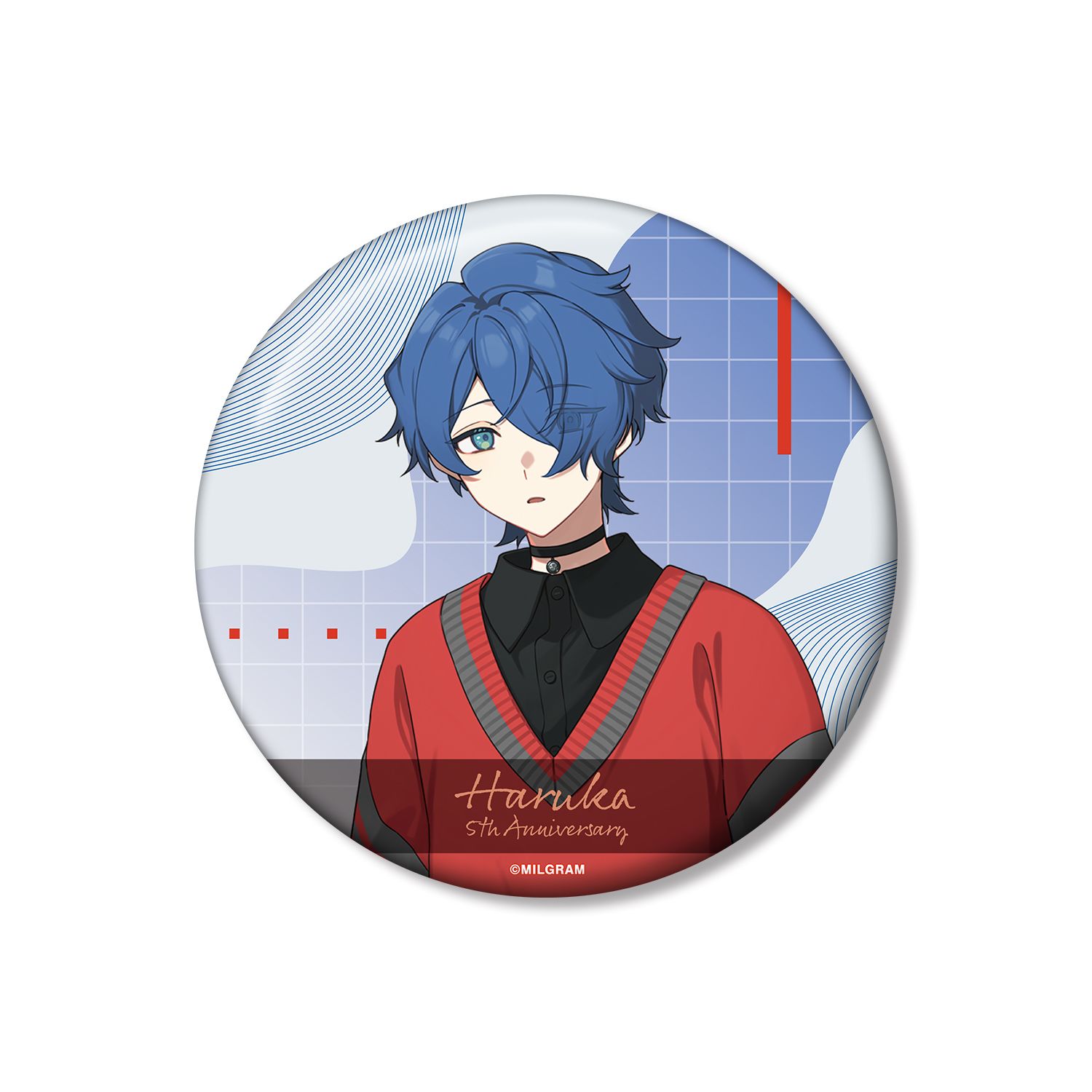 MILGRAM -ミルグラム- 描き下ろし ハルカ 5th Anniversary ver. 100mm缶バッジ - 公式商品画像 | AniSmile