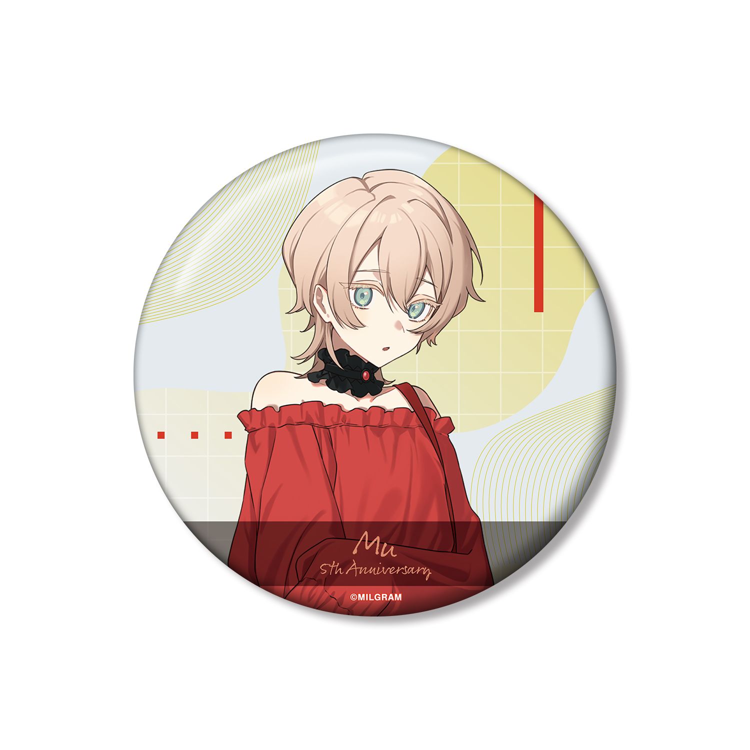 MILGRAM -ミルグラム- 描き下ろし ムウ 5th Anniversary ver. 100mm缶バッジ - 公式商品画像 | AniSmile
