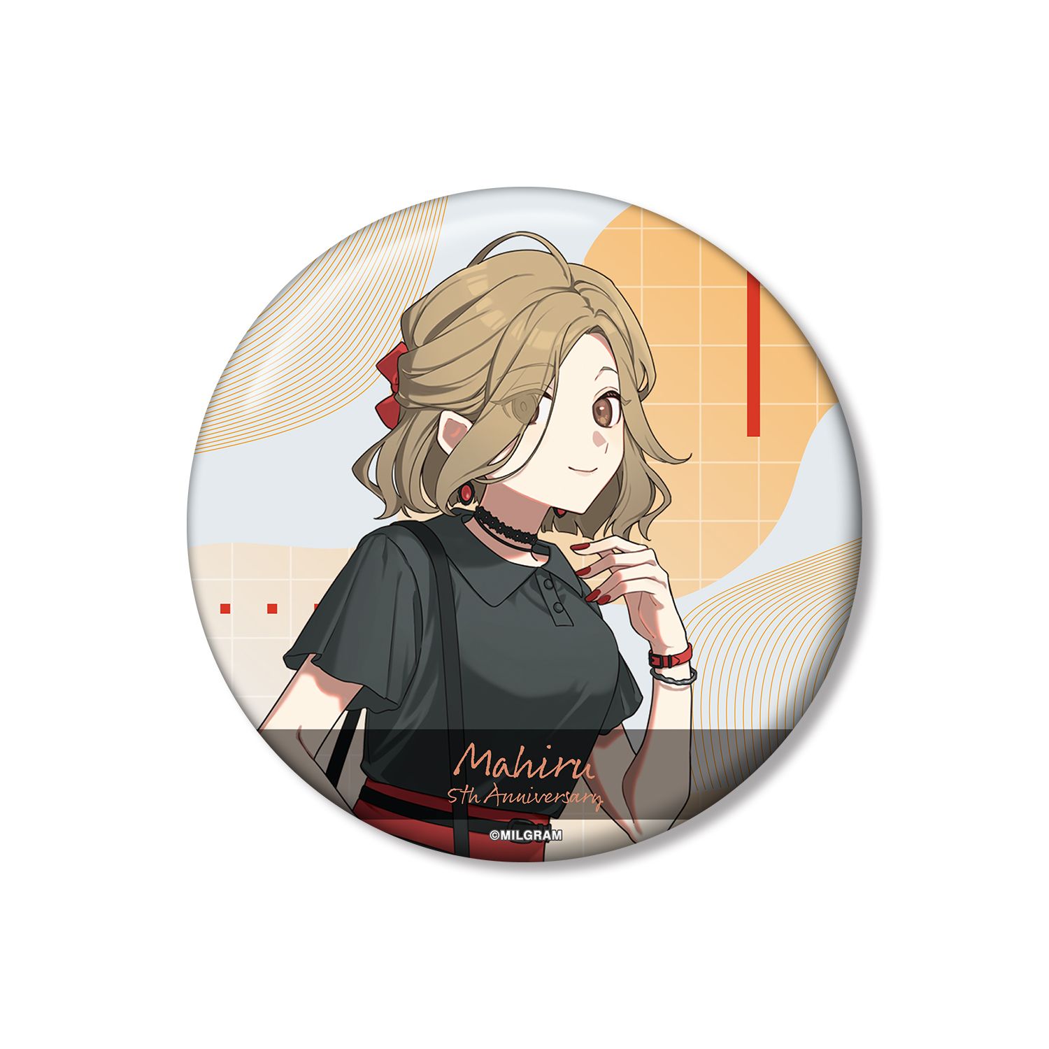 MILGRAM -ミルグラム- 描き下ろし マヒル 5th Anniversary ver. 100mm缶バッジ - 公式商品画像 | AniSmile
