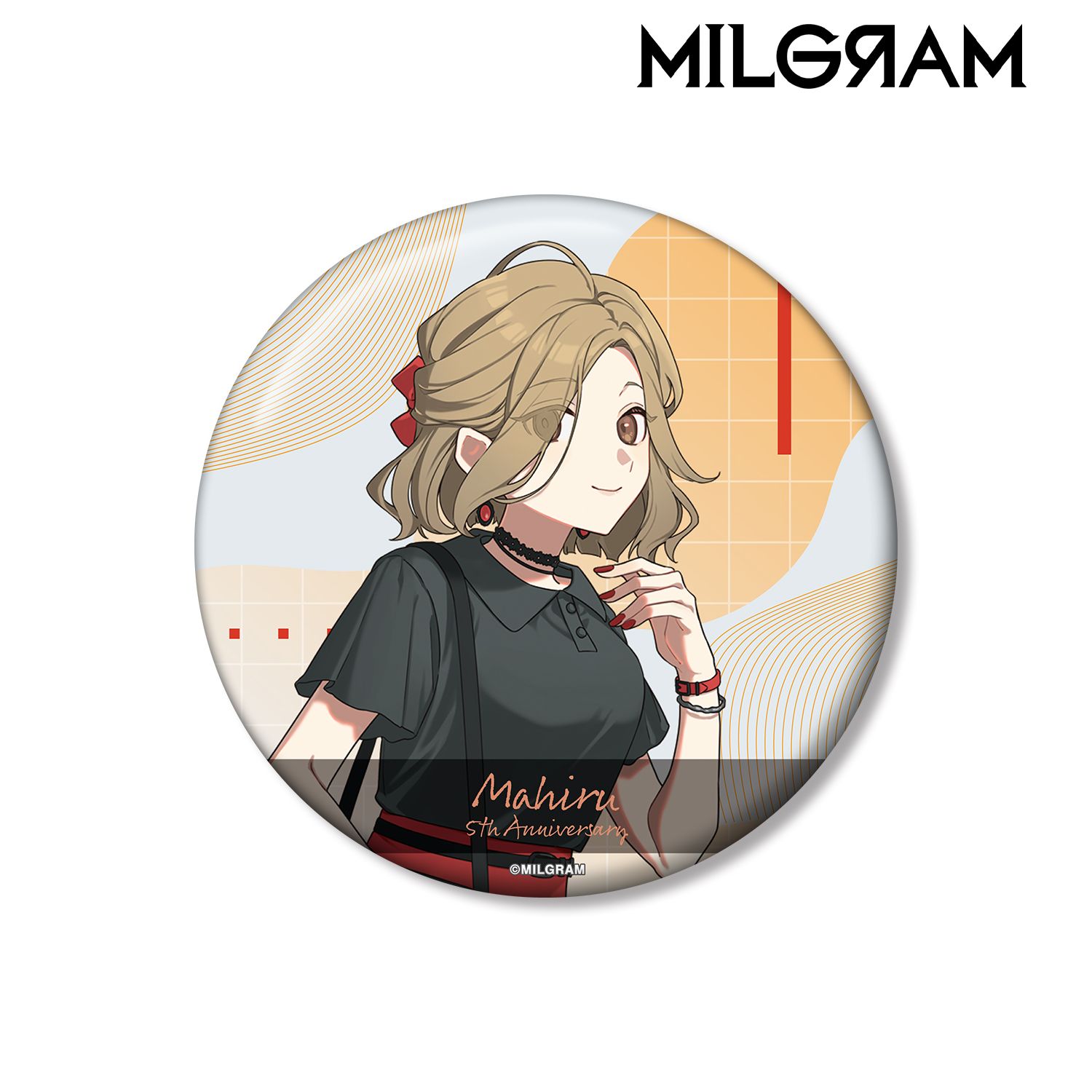 MILGRAM -ミルグラム- 描き下ろし マヒル 5th Anniversary ver. 100mm缶バッジ 画像 2 | AniSmile