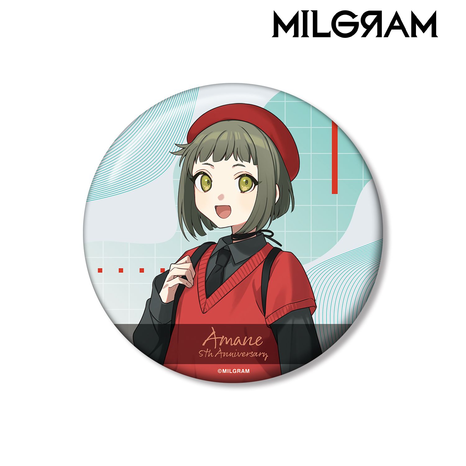 MILGRAM -ミルグラム- 描き下ろし アマネ 5th Anniversary ver. 100mm缶バッジ 画像 2 | AniSmile