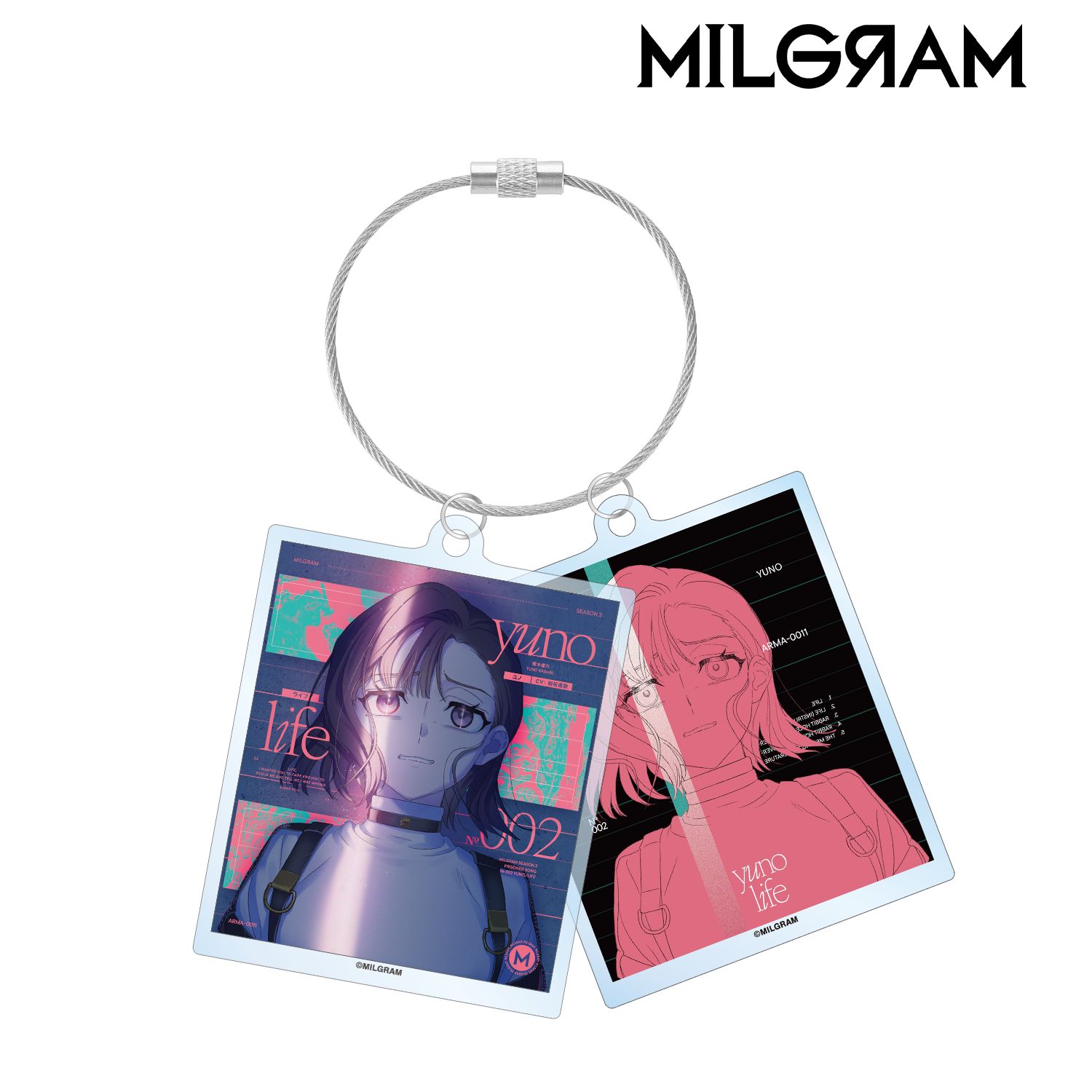 MILGRAM -ミルグラム- ユノ『ライフ』 ジャケットイラストver. 2連ワイヤーBIGアクリルキーホルダー 画像 2 | AniSmile
