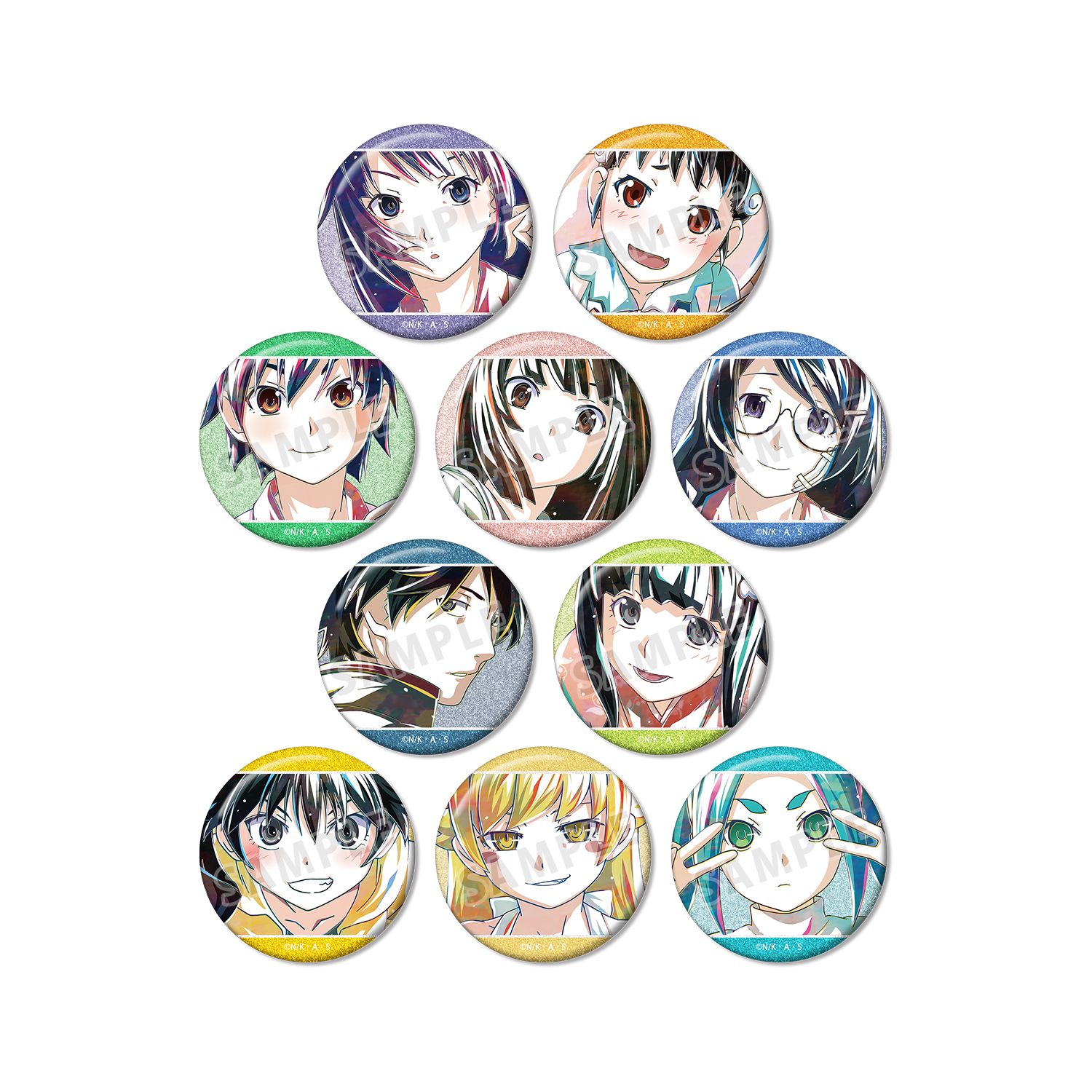〈物語〉シリーズ トレーディング Ani-Art グリッター缶バッジ(単位/単品) - 公式商品画像 | AniSmile
