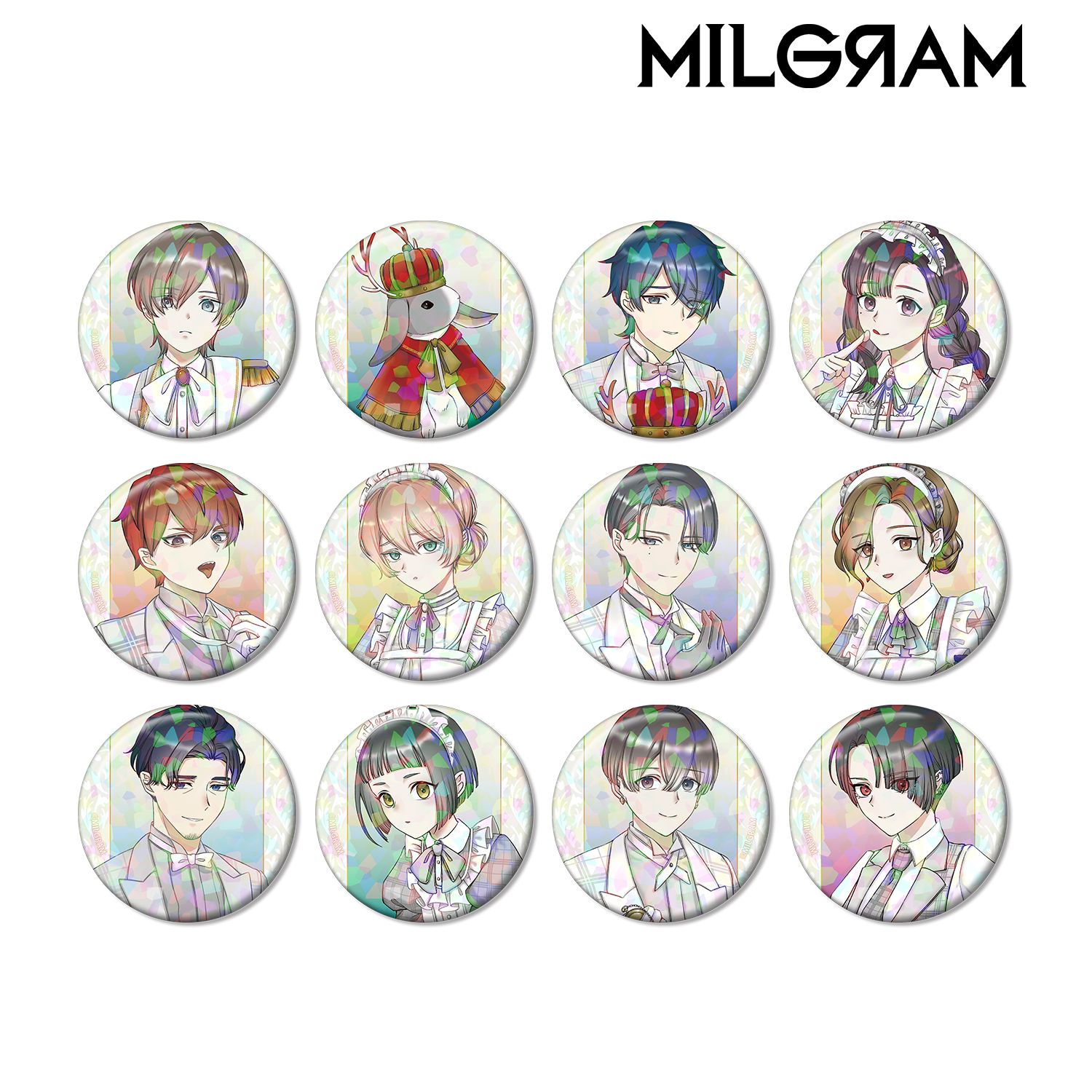 MILGRAM -ミルグラム- 描き下ろし 6th Anniversary ver. トレーディングホログラム缶バッジ(単位/単品) 画像 2 | AniSmile