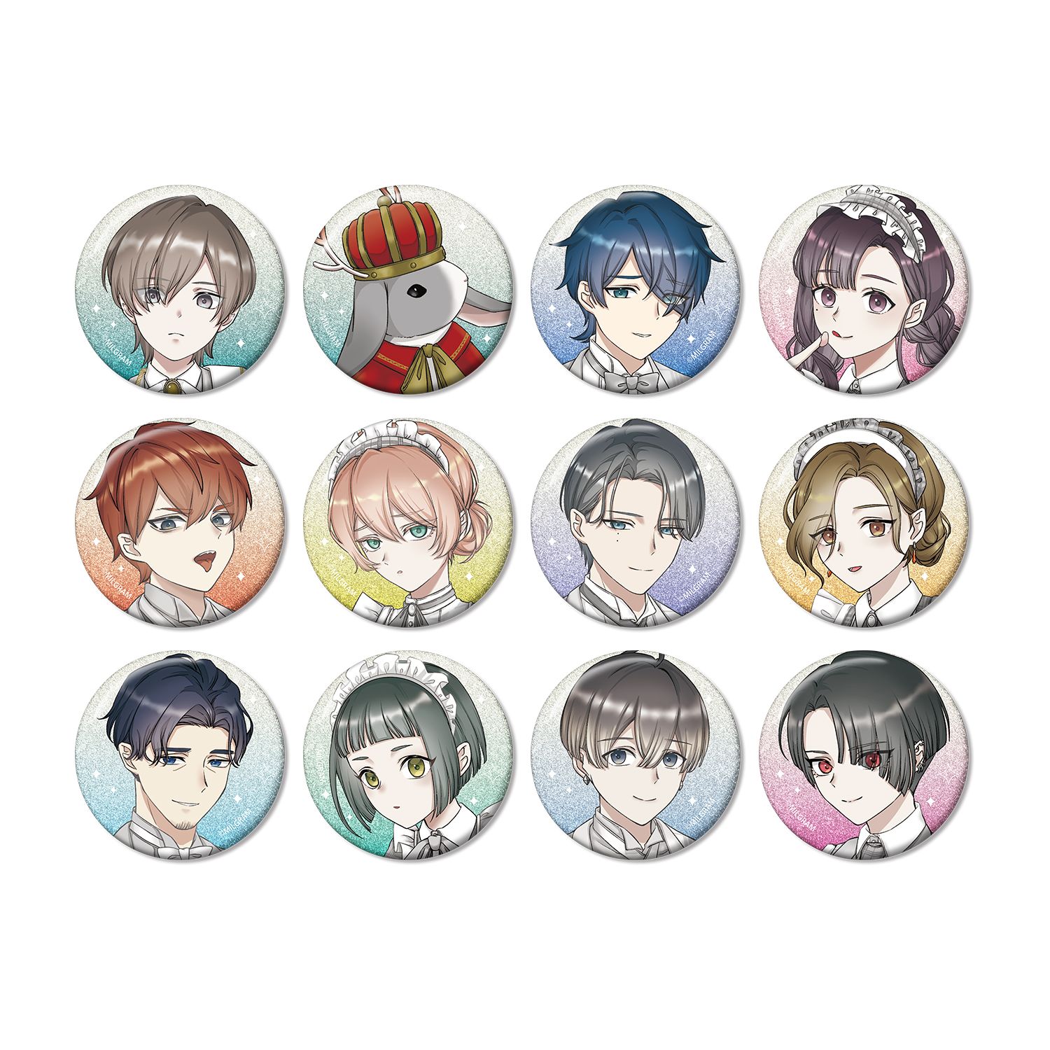 MILGRAM -ミルグラム- 描き下ろし 6th Anniversary ver. トレーディンググリッター缶バッジ(単位/単品) - 公式商品画像 | AniSmile