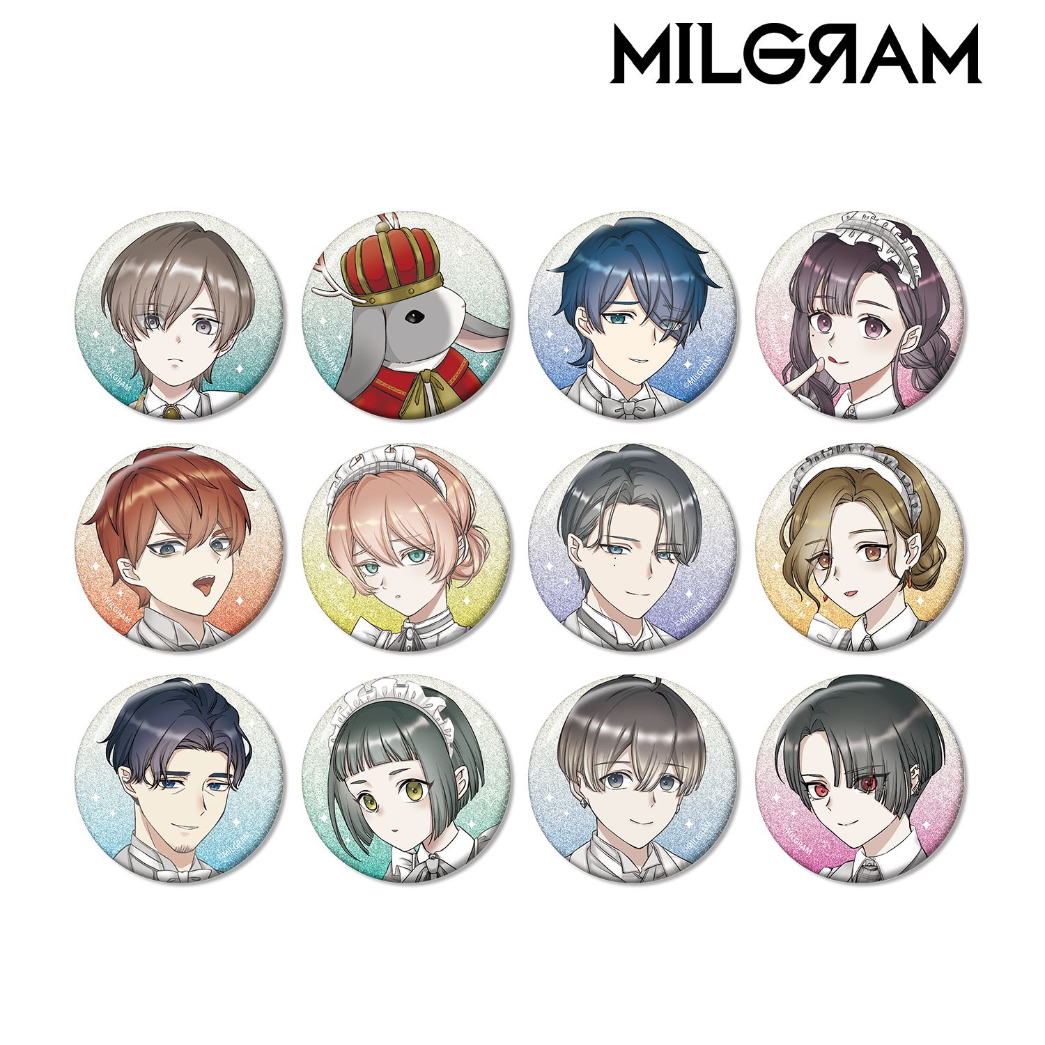 MILGRAM -ミルグラム- 描き下ろし 6th Anniversary ver. トレーディンググリッター缶バッジ(単位/単品) 画像 3 | AniSmile