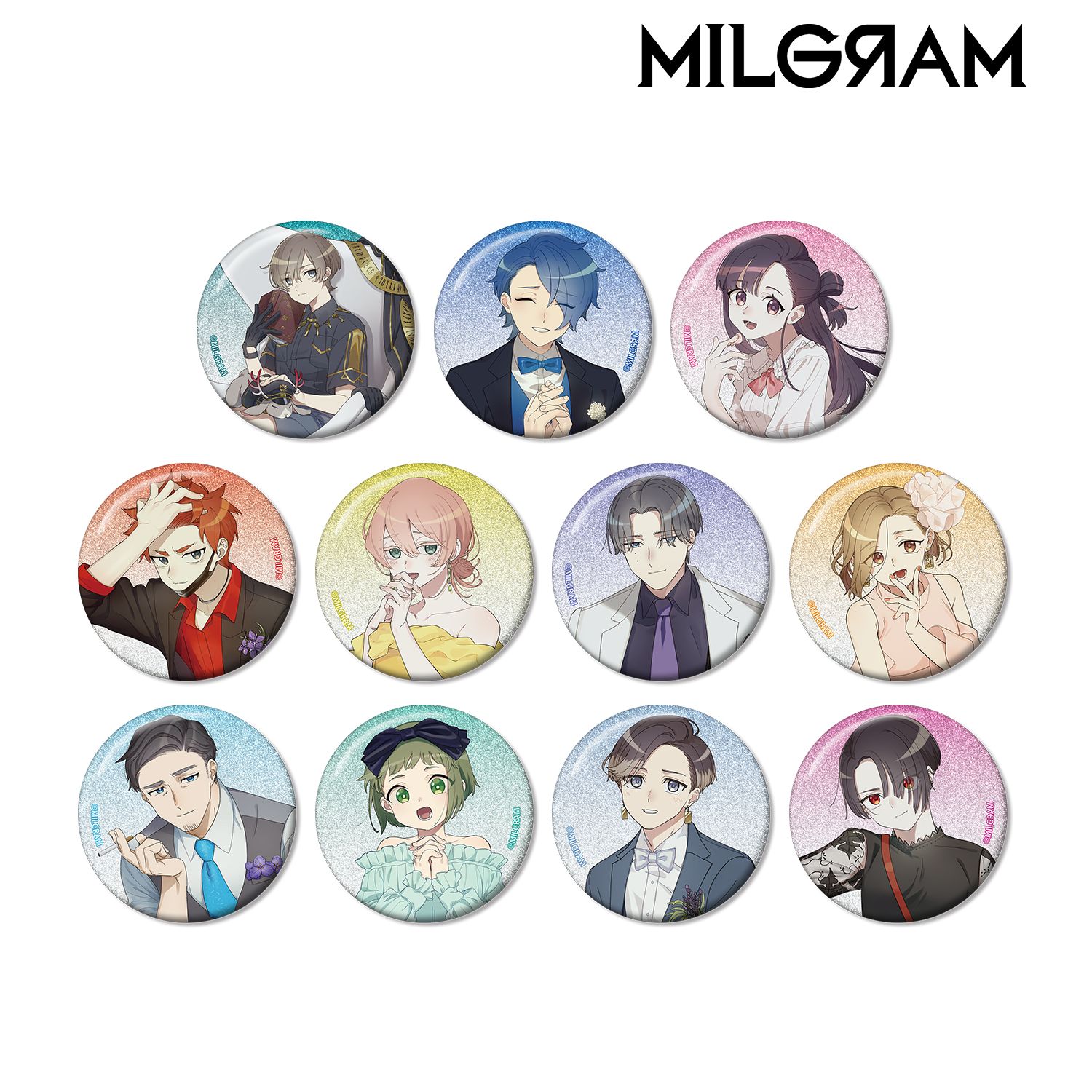MILGRAM -ミルグラム- 描き下ろし バースデーver.&休息中ver. トレーディンググリッター缶バッジ(単位/単品) 画像 4 | AniSmile