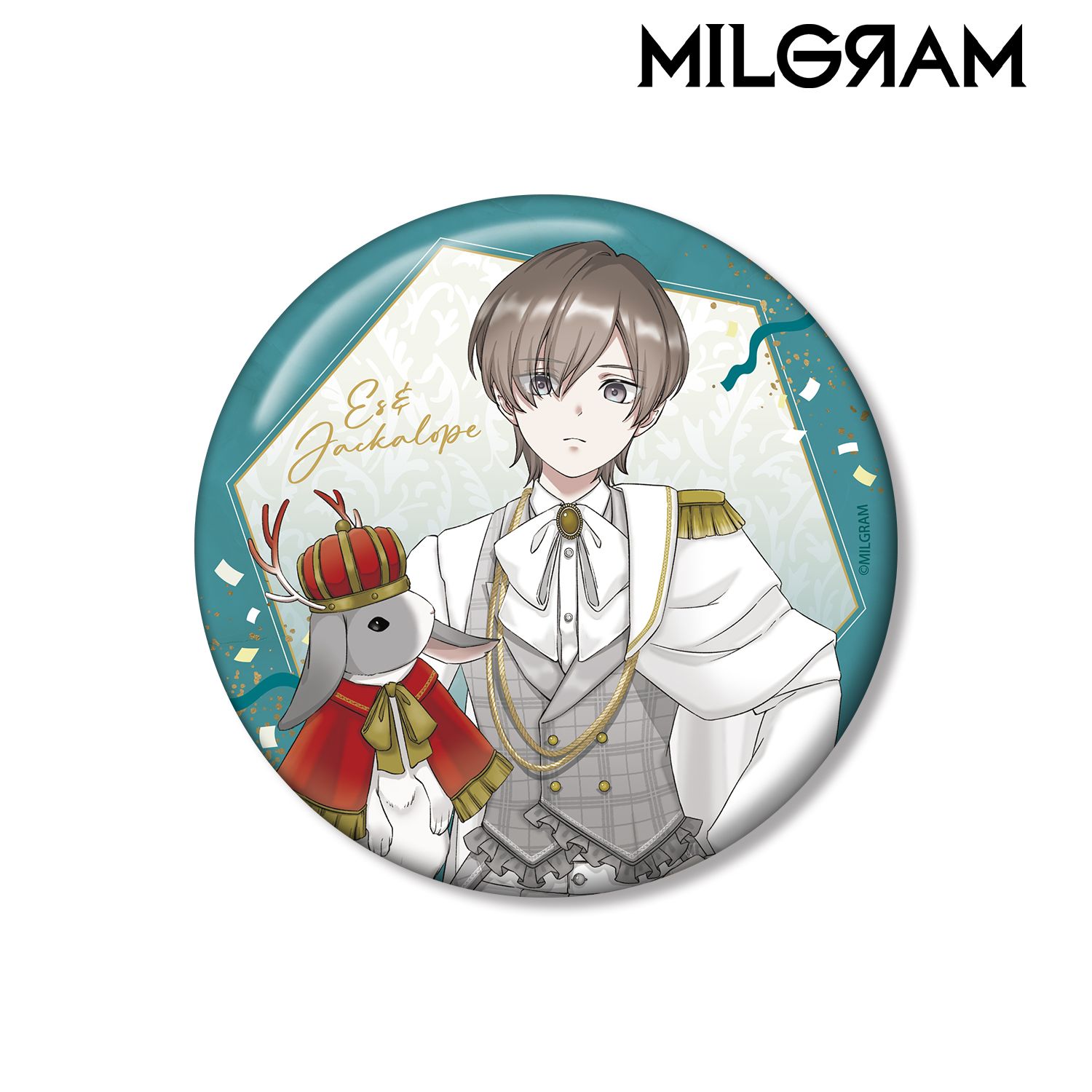 MILGRAM -ミルグラム- 描き下ろし エス&ジャッカロープ 6th Anniversary ver. 100mm缶バッジ 画像 2 | AniSmile