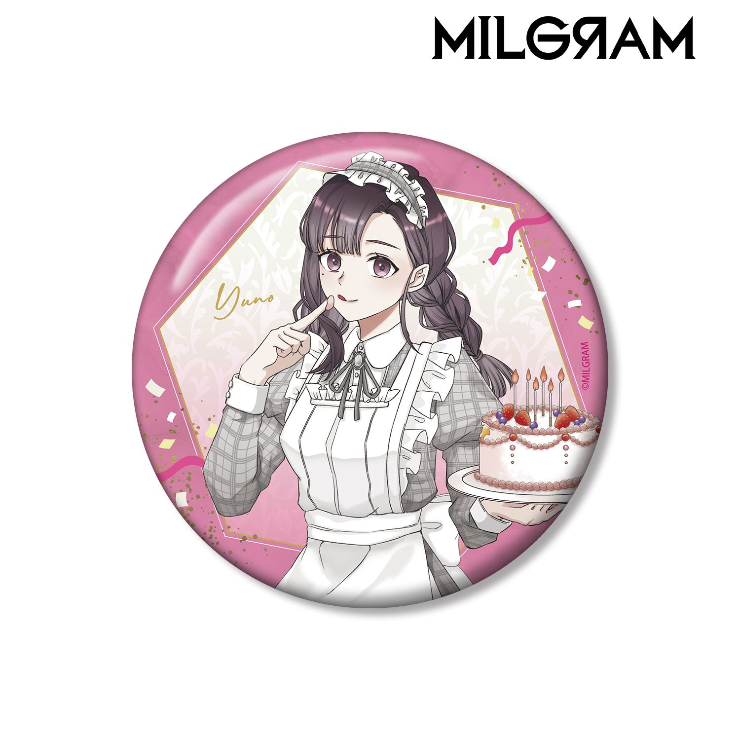 MILGRAM -ミルグラム- 描き下ろし ユノ 6th Anniversary ver. 100mm缶バッジ 画像 2 | AniSmile