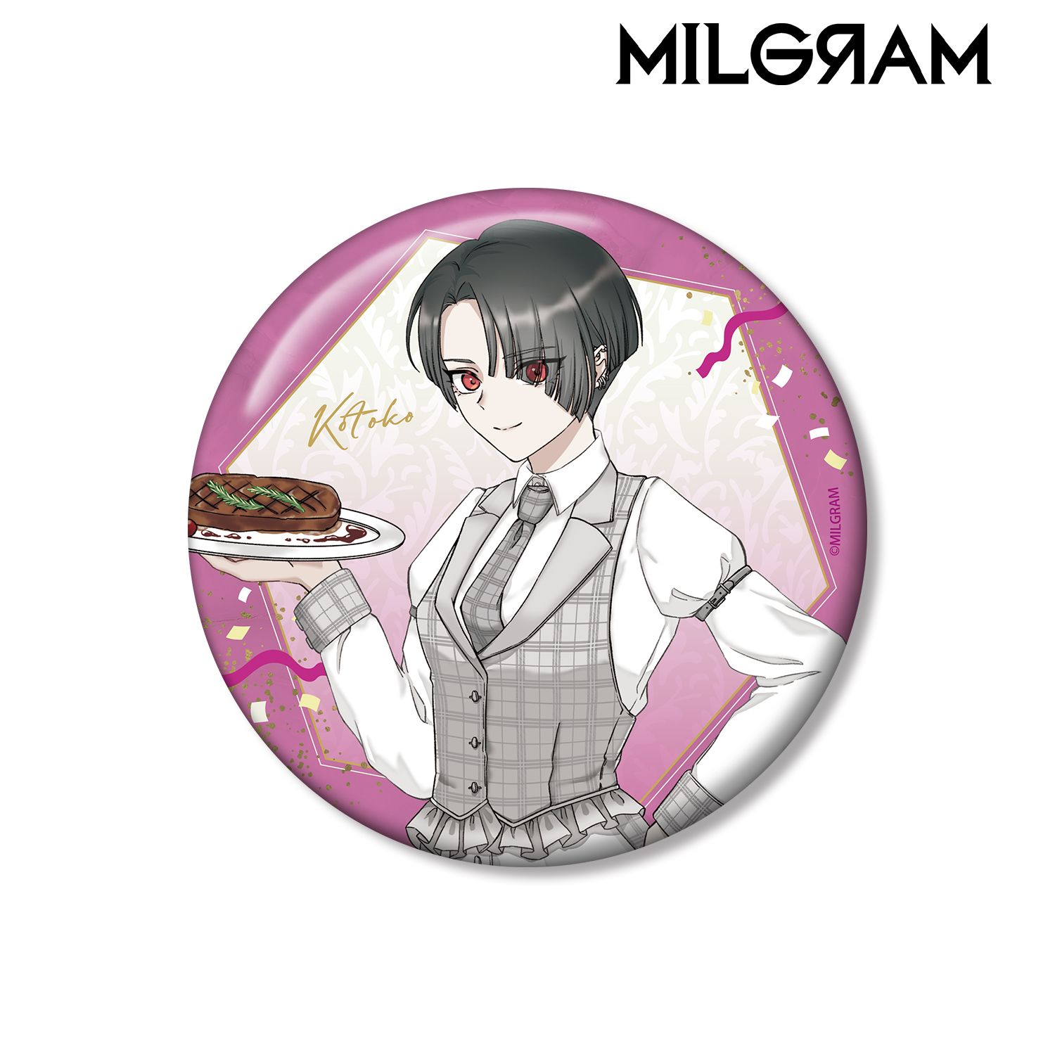 MILGRAM -ミルグラム- 描き下ろし コトコ 6th Anniversary ver. 100mm缶バッジ 画像 2 | AniSmile