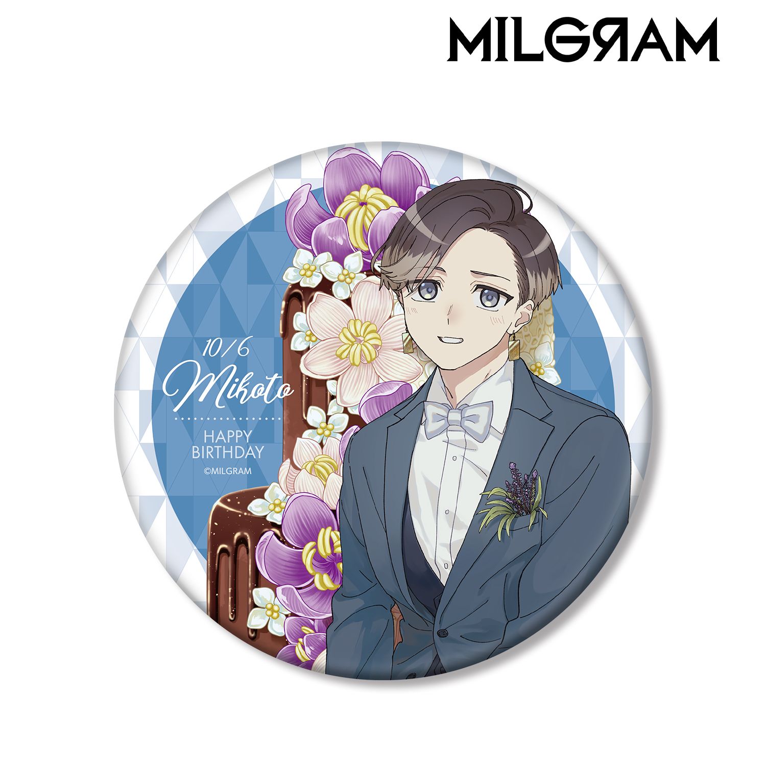 MILGRAM -ミルグラム- 描き下ろしイラスト ミコト バースデーver. BIG缶バッジ 画像 3 | AniSmile