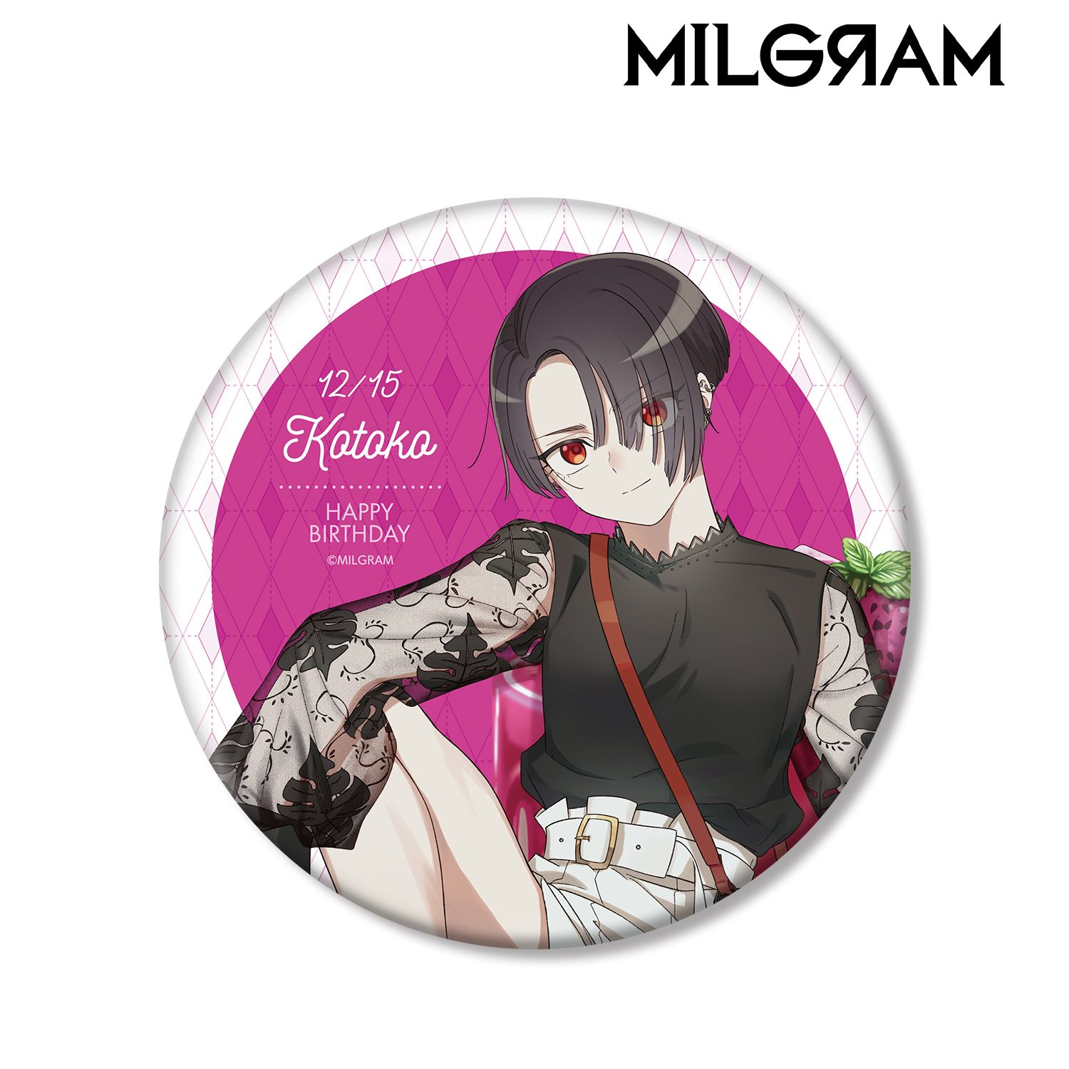 MILGRAM -ミルグラム- 描き下ろしイラスト コトコ バースデーver. BIG缶バッジ 画像 2 | AniSmile