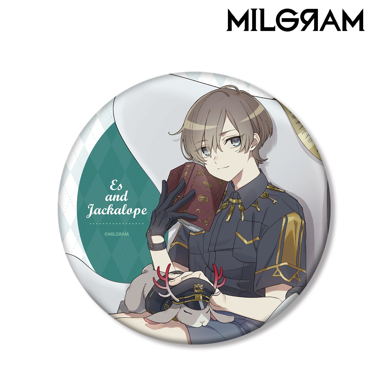 MILGRAM -ミルグラム- 描き下ろしイラスト エス&ジャッカロープ 休息中ver. BIG缶バッジ 画像 3 | AniSmile